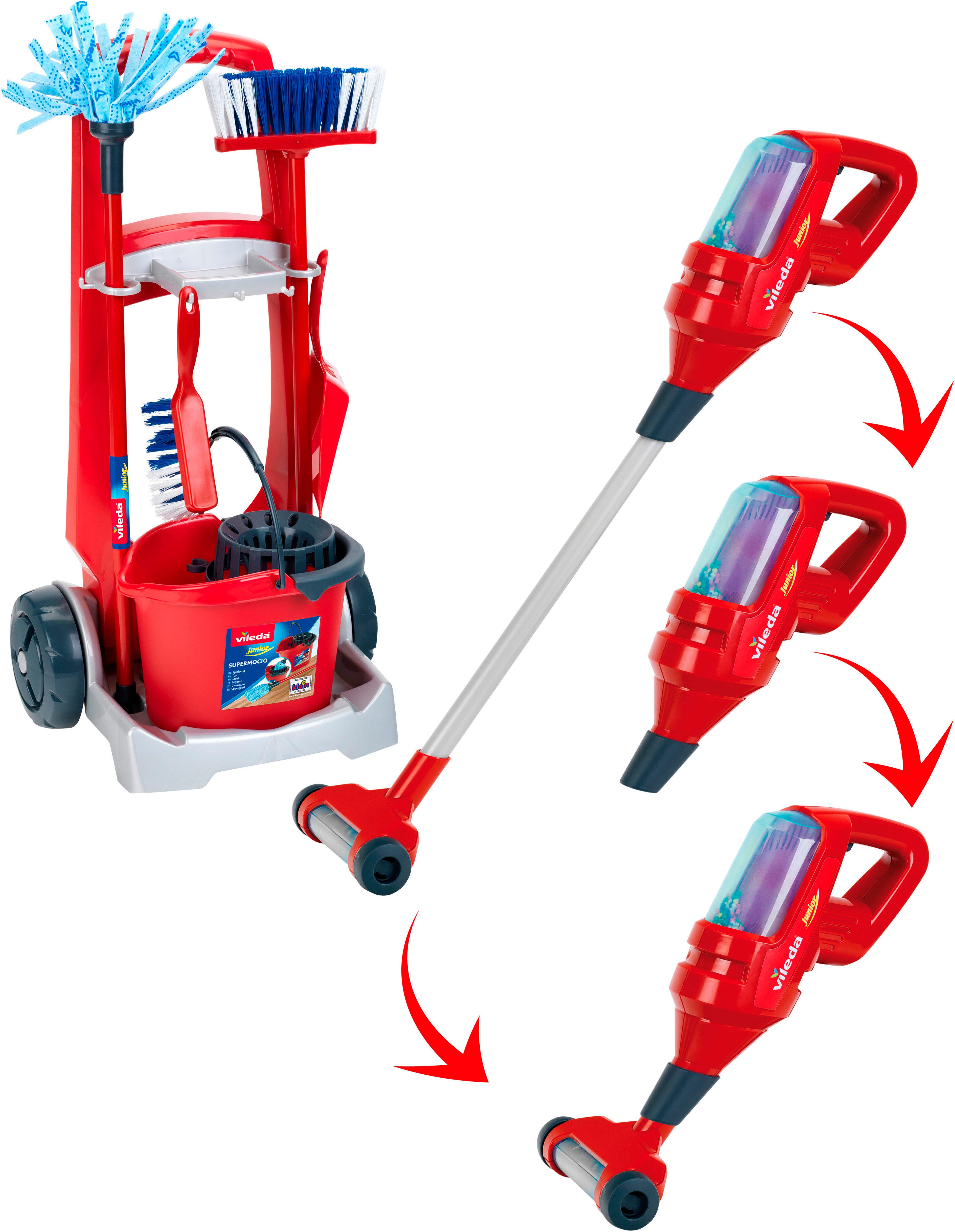 Klein Kinder-Besenwagen Vileda, mit Staubsauger; Made in Germany