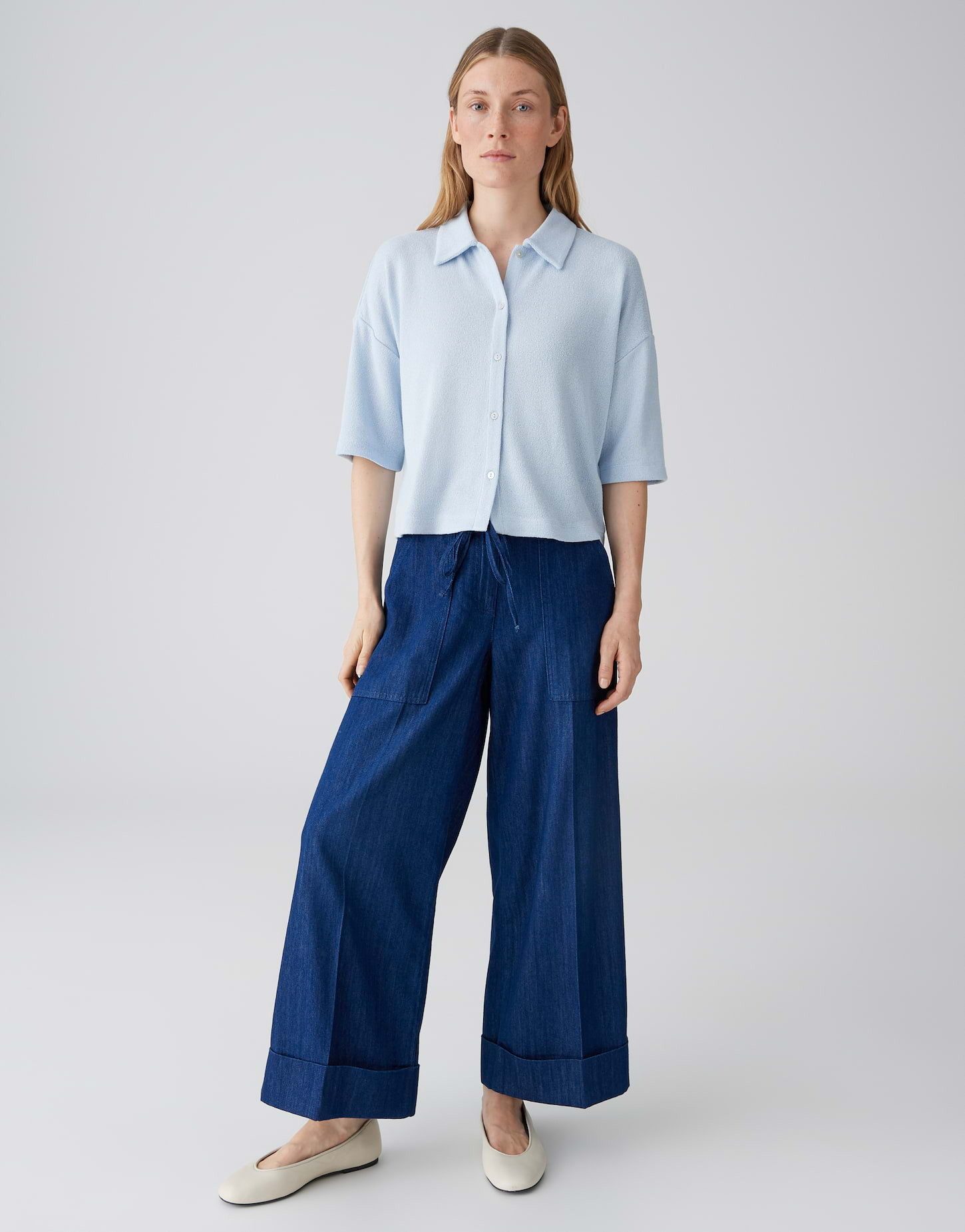 OPUS Poloshirt Jerseyshirt in feiner Strickoptik Lockere Passform, Kellerfalte im Rücken, Knopfleiste – Bild 5 von 5