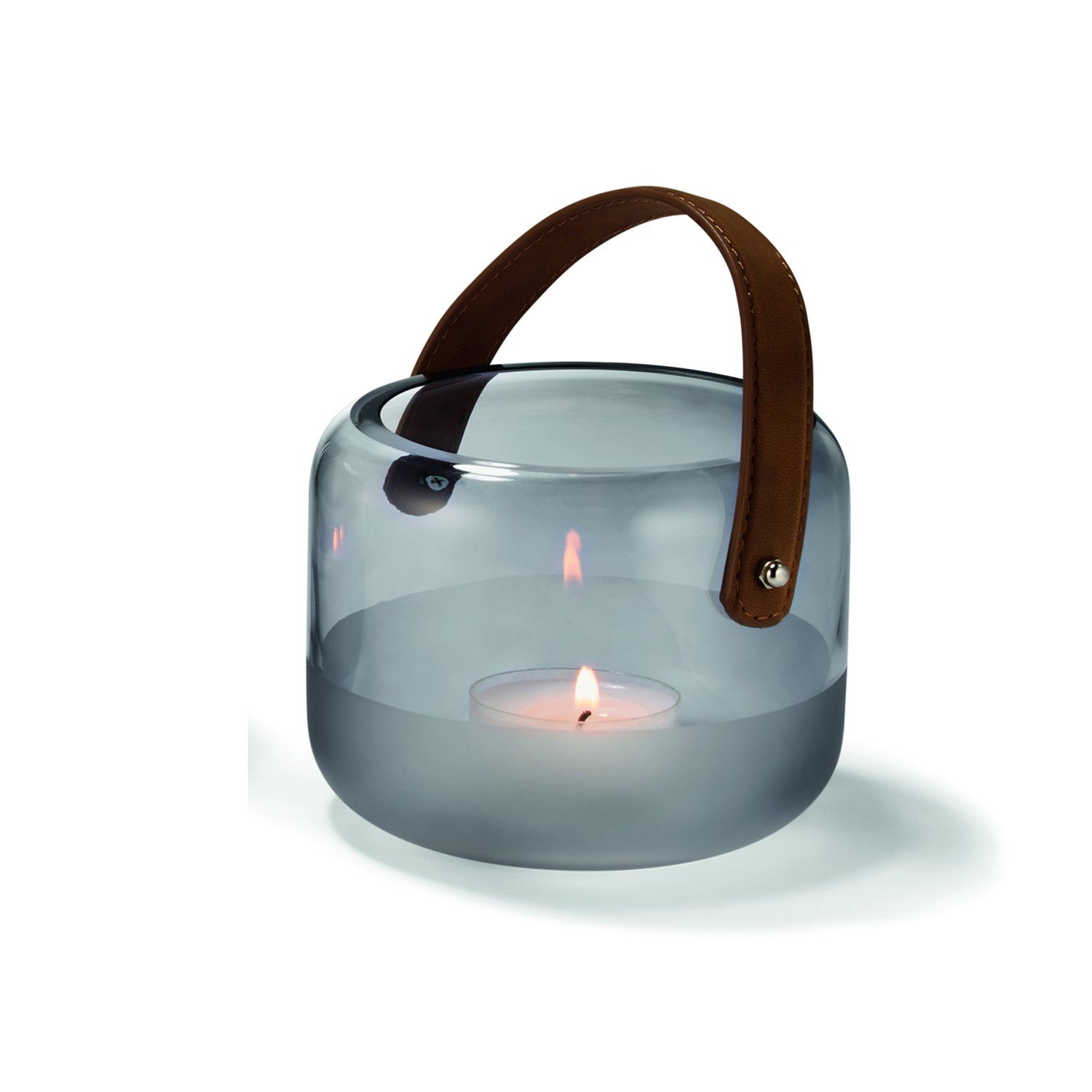 PHILIPPI Windlicht Windlicht MARLON mit Lederhenkel - S 12 cm, PHILIPPI Windlicht MARLON mit Lederhenkel - S 12 cm