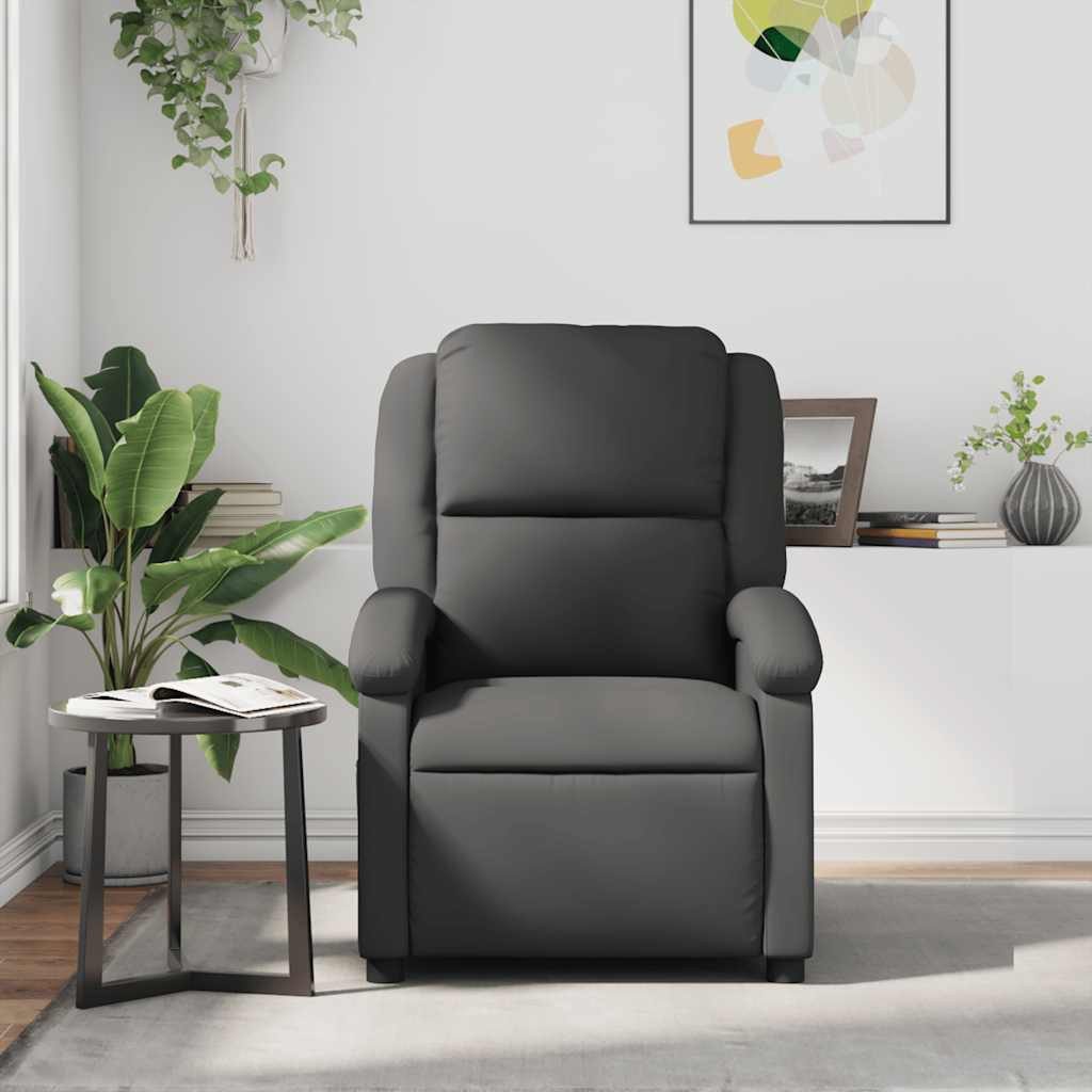 vidaXL Sessel Relaxsessel Grau Echtleder (1-St)