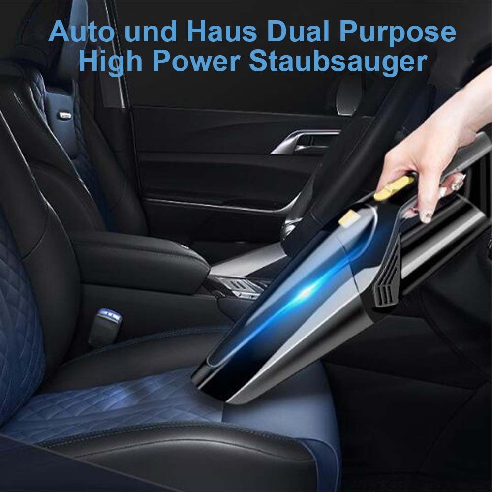 MOUTEN Handstaubsauger mit Kabelloser 12000PA, wiederaufladbarer Autostaubsauger Schwarz Akku-Handstaubsauger tragbarer Kabelloser,