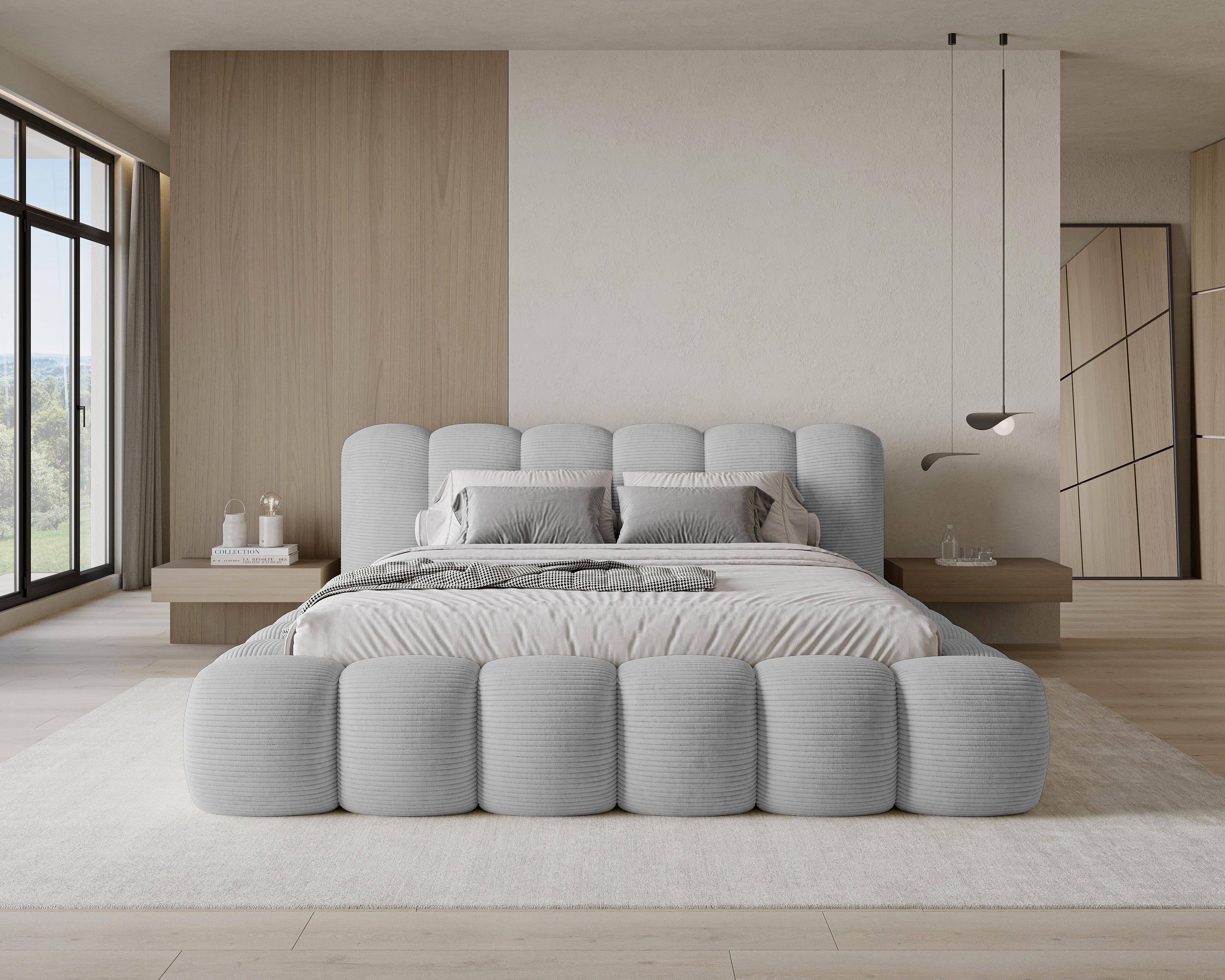 Chilly Möbel Polsterbett Stoff mit Stauraum und Hubfunktion Holzrahmen (Boxbett ohne Matratze in vielen Farben, 1-tlg., 140x200 160x200 180x200 200x200cm), gepolstertem Kopfteil Bettkasten modern