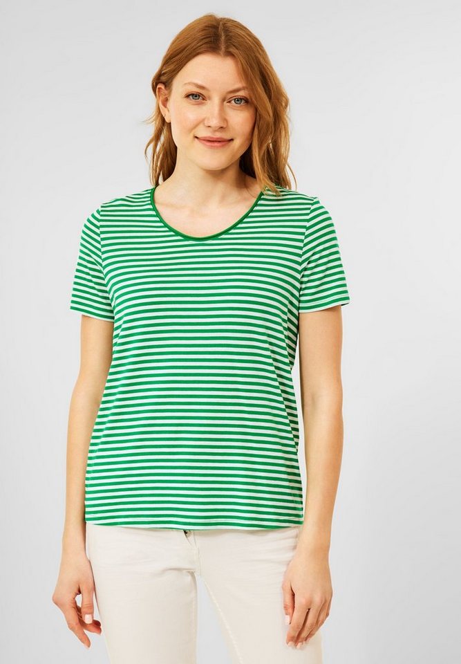 Cecil T-Shirt Cecil T-Shirt mit Streifenmuster in Cheeky Green (1-tlg ...