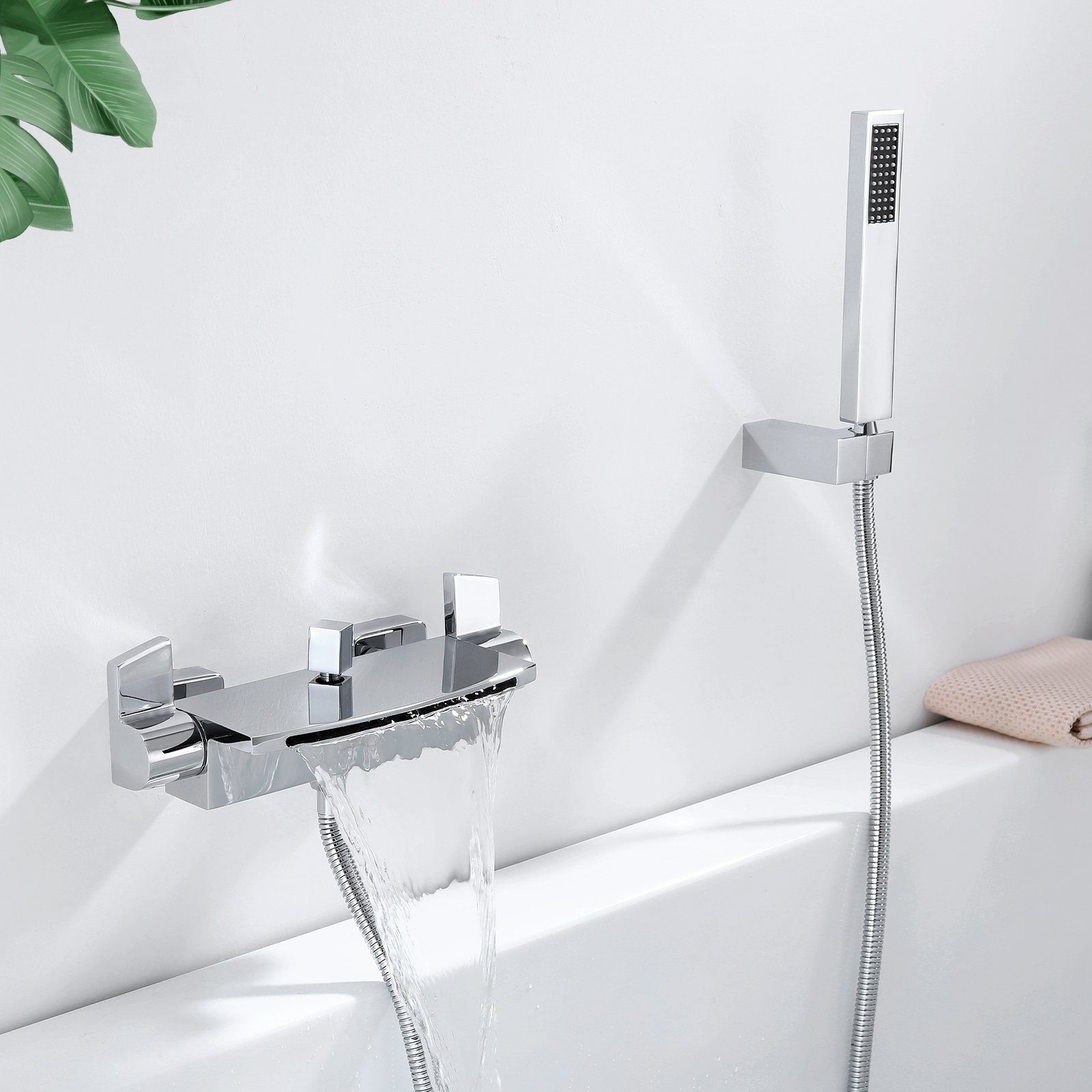 HOMELODY Brausegarnitur mit duschsystem Wannenarmatur wasserfal günstig online kaufen