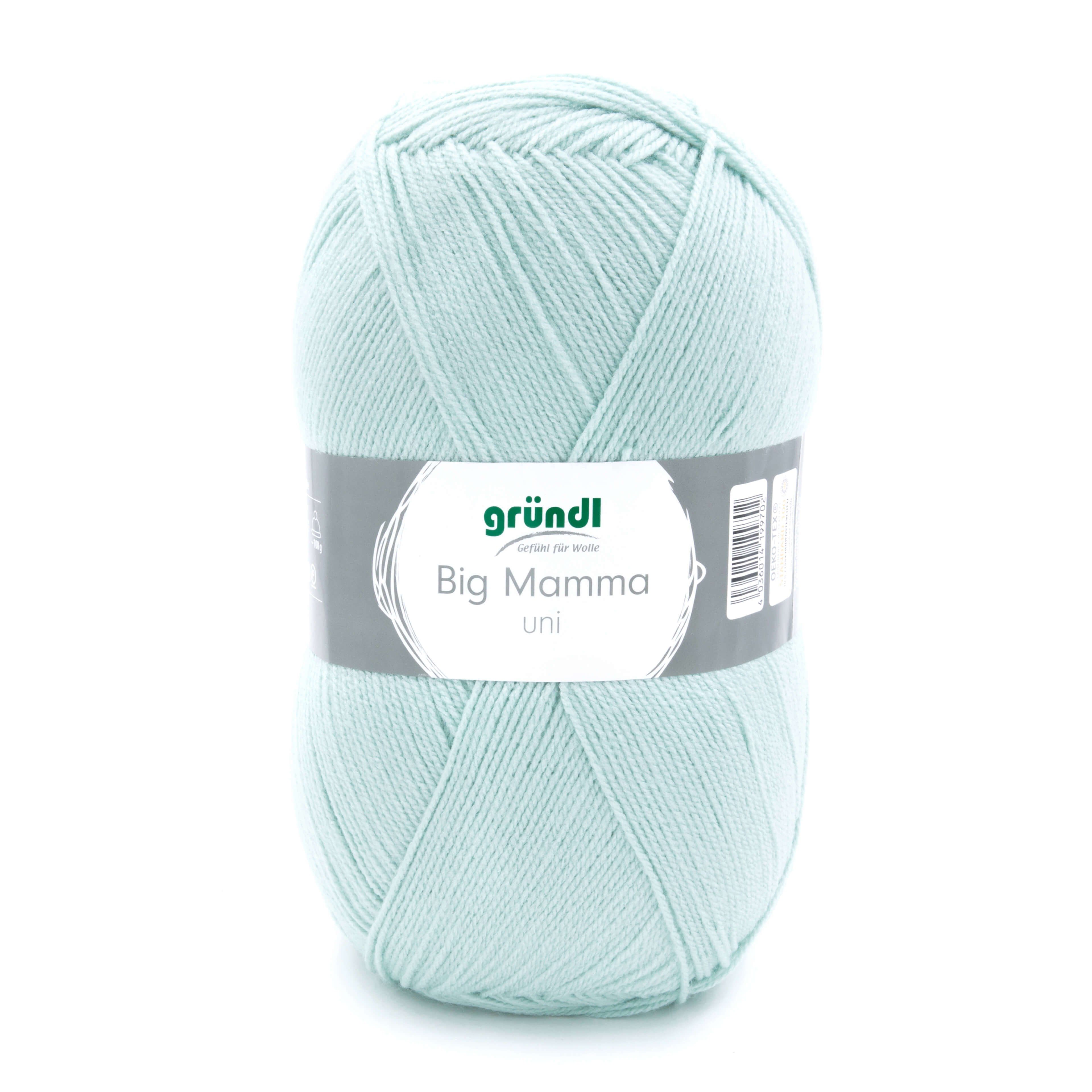 Gründl Wolle 400g Big Mamma uni Großknäuel Strickgarn Häkelgarn Häkelwolle, 1040,00 m (Wolle zum Stricken und Häkeln, pflegeleicht, waschbar, schnell trocknend, wollartiger Charakter), Wolle ohne Schurwolle