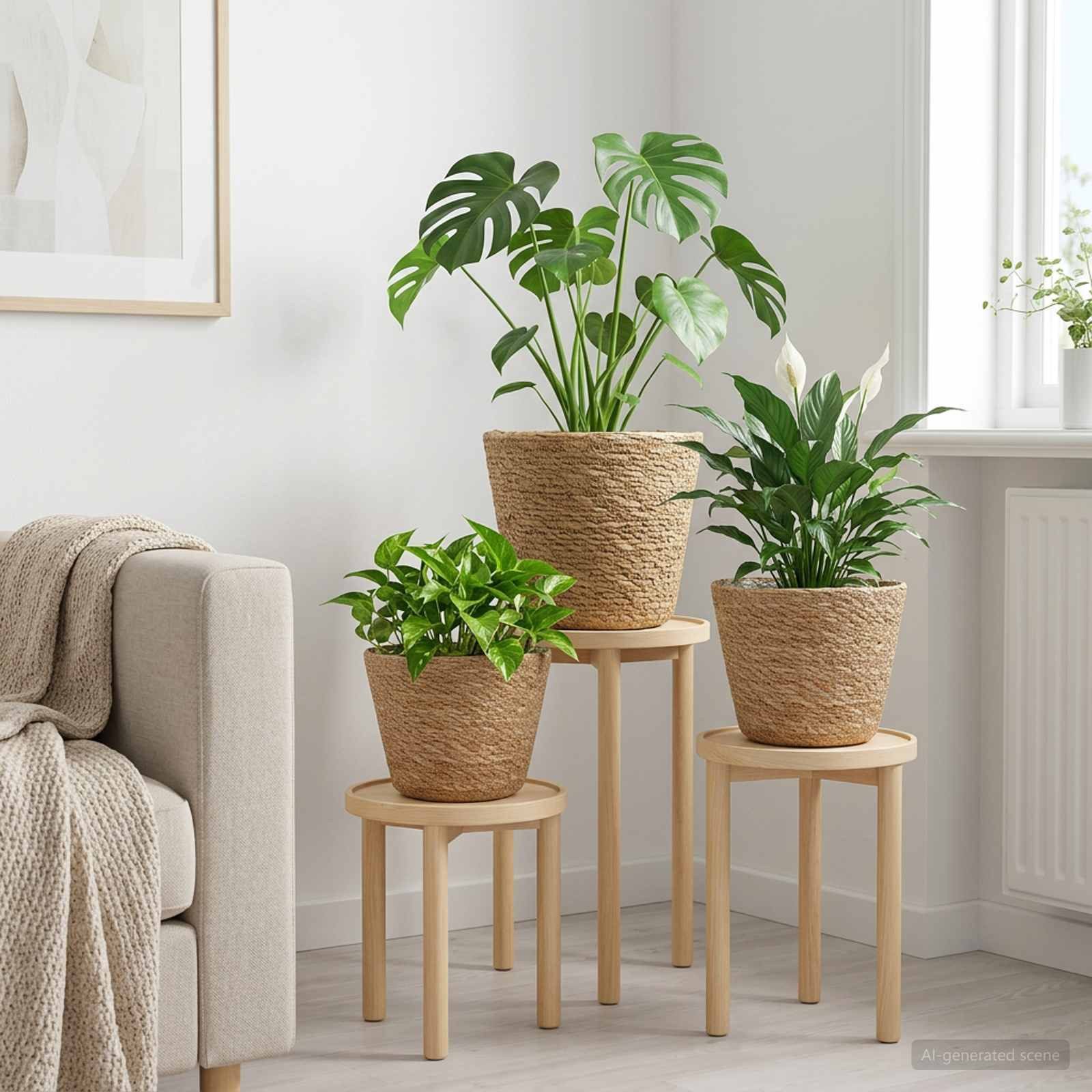 vidaXL Hochbeet vidaXL 3 stk. Natur Ø26 x 19 cm 100% Seegras