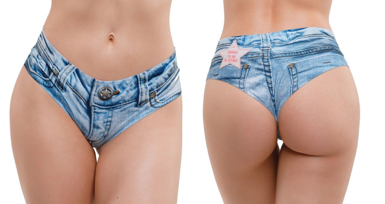 Light MemèMe XL - Slip Jeans Brasilslip S Memème Hotpants-Optik