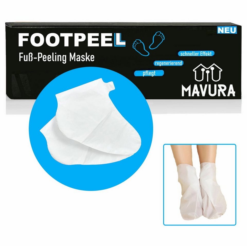 MAVURA Fußpeeling FOOTPEEL Weiche Fuß-Peeling Maske Fußmaske Fussmaske,  4-tlg., Hornhaut Entferner Hornhautentferner Socken Foot Mask Aloe [4er Set]