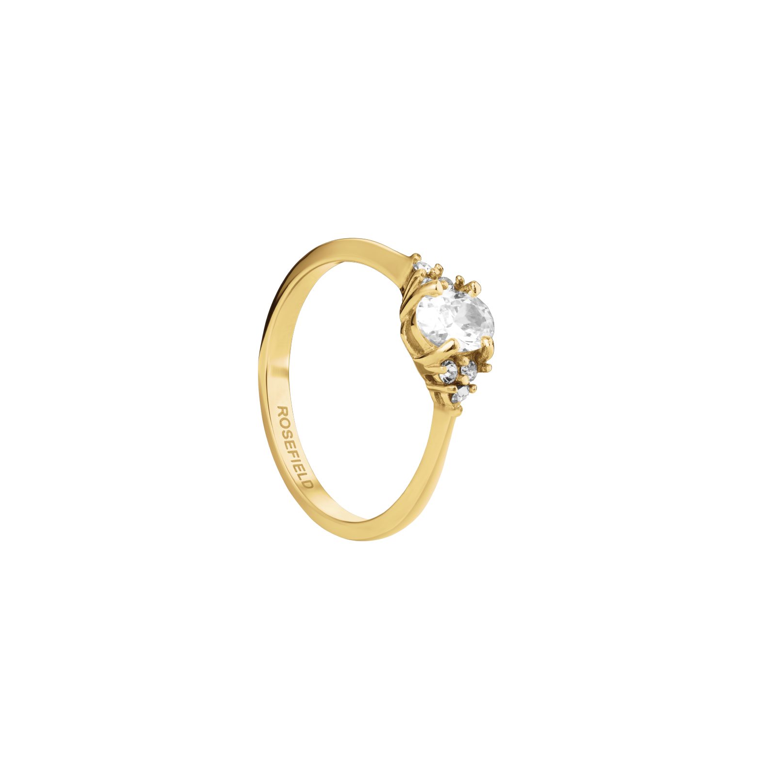 ROSEFIELD Fingerring ROSEFIELD Ring Vintage Ovale Zirkonia Größe 54 Goldfarben