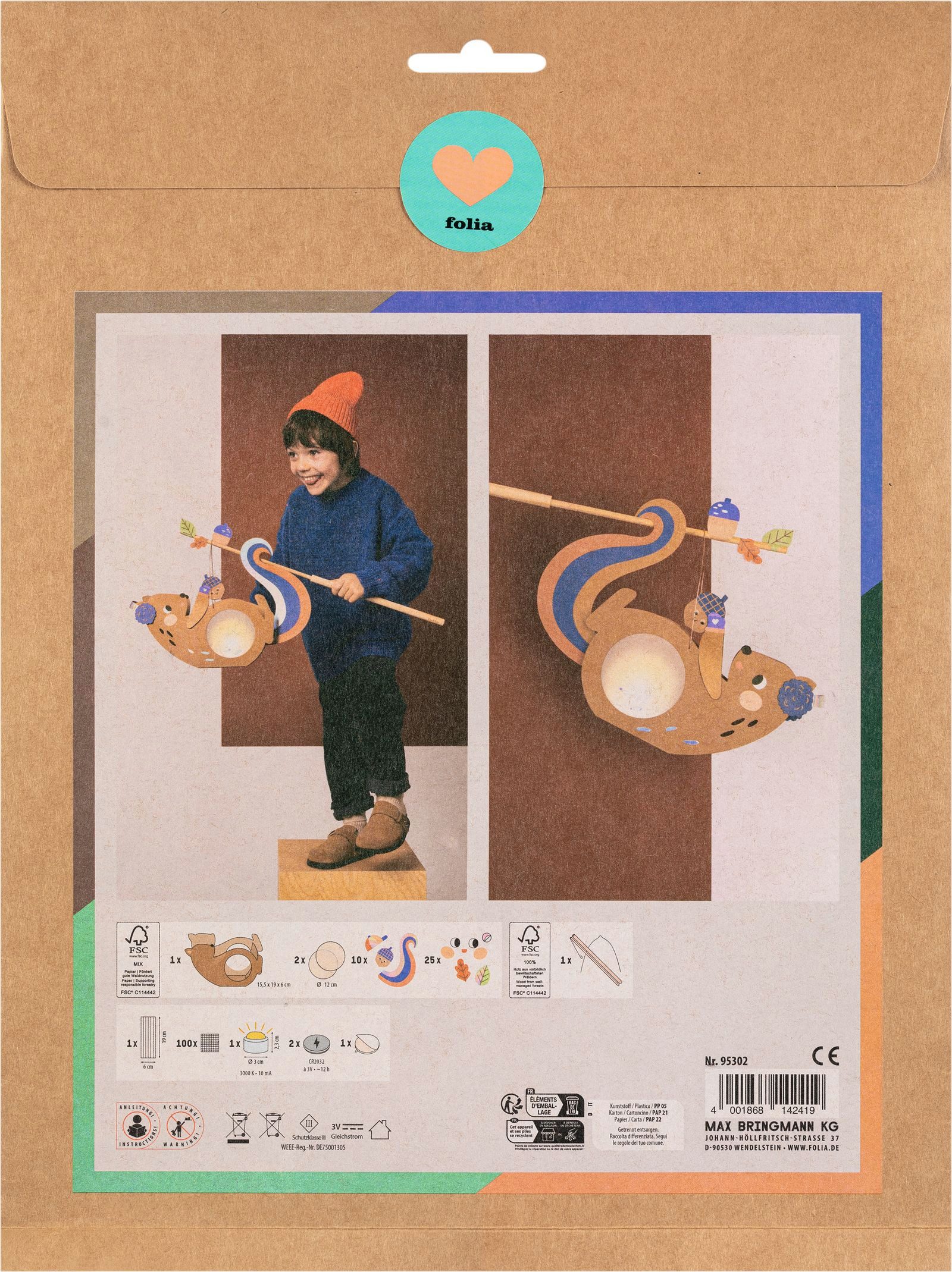 Folia Max Bringmann KG Papierlaterne DIY Laterne - Bastelset mit LED-Licht günstig online kaufen