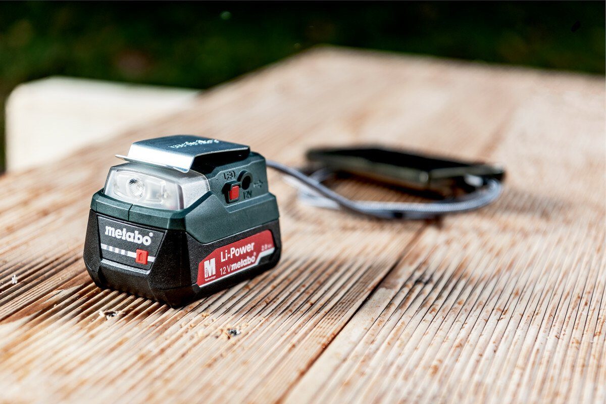 metabo PowerMaxx PA 12 LED-USB Elektro-Adapter, Akku-Power Ohne Akku im Karton