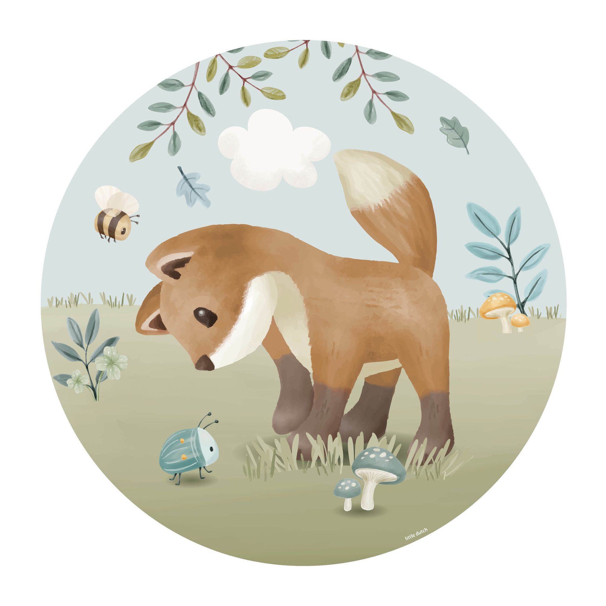 LITTLE DUTCH Wandtattoo Wandsticker XL Forest Friends (100x100cm) (1 St)