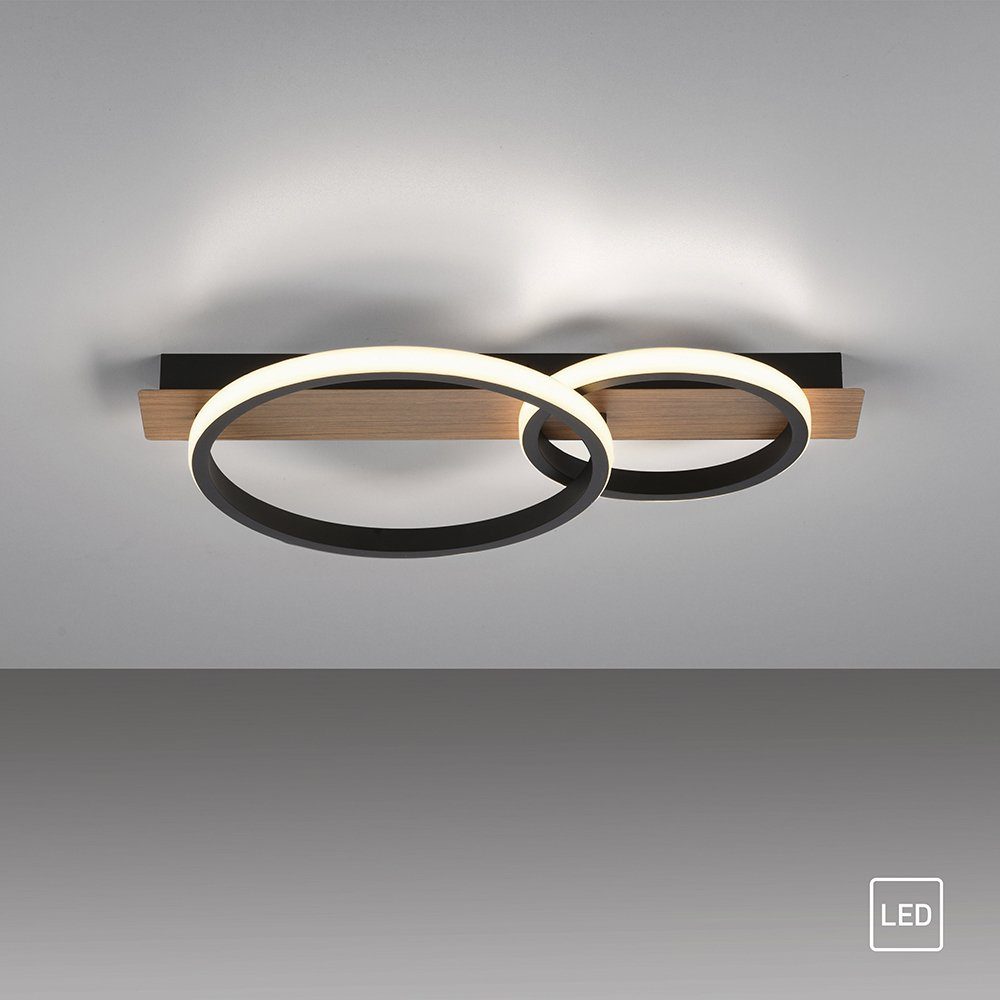 SellTec LED Deckenleuchte LED Deckenleuchte Ring Holzdekor, An/Aus, 1xLED-B günstig online kaufen