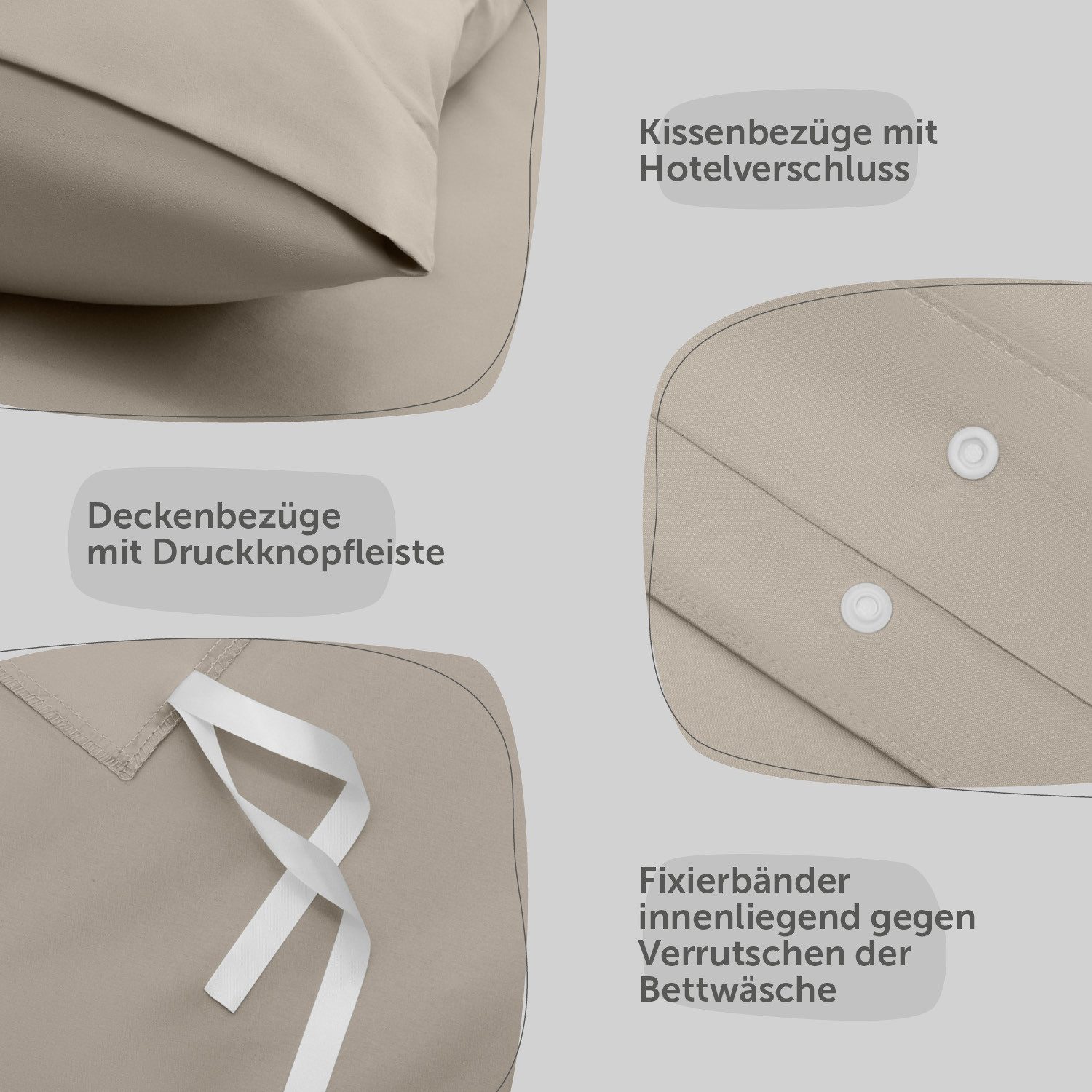 Blumtal Bettwäsche Oeko-TEX zertifizierte Mikrofaser Bettwäsche pflegeleicht & faltenfrei, Mikrofaser, Bettbezüge aus Atmungsaktivem Mikrofaser – Bild 4 von 5