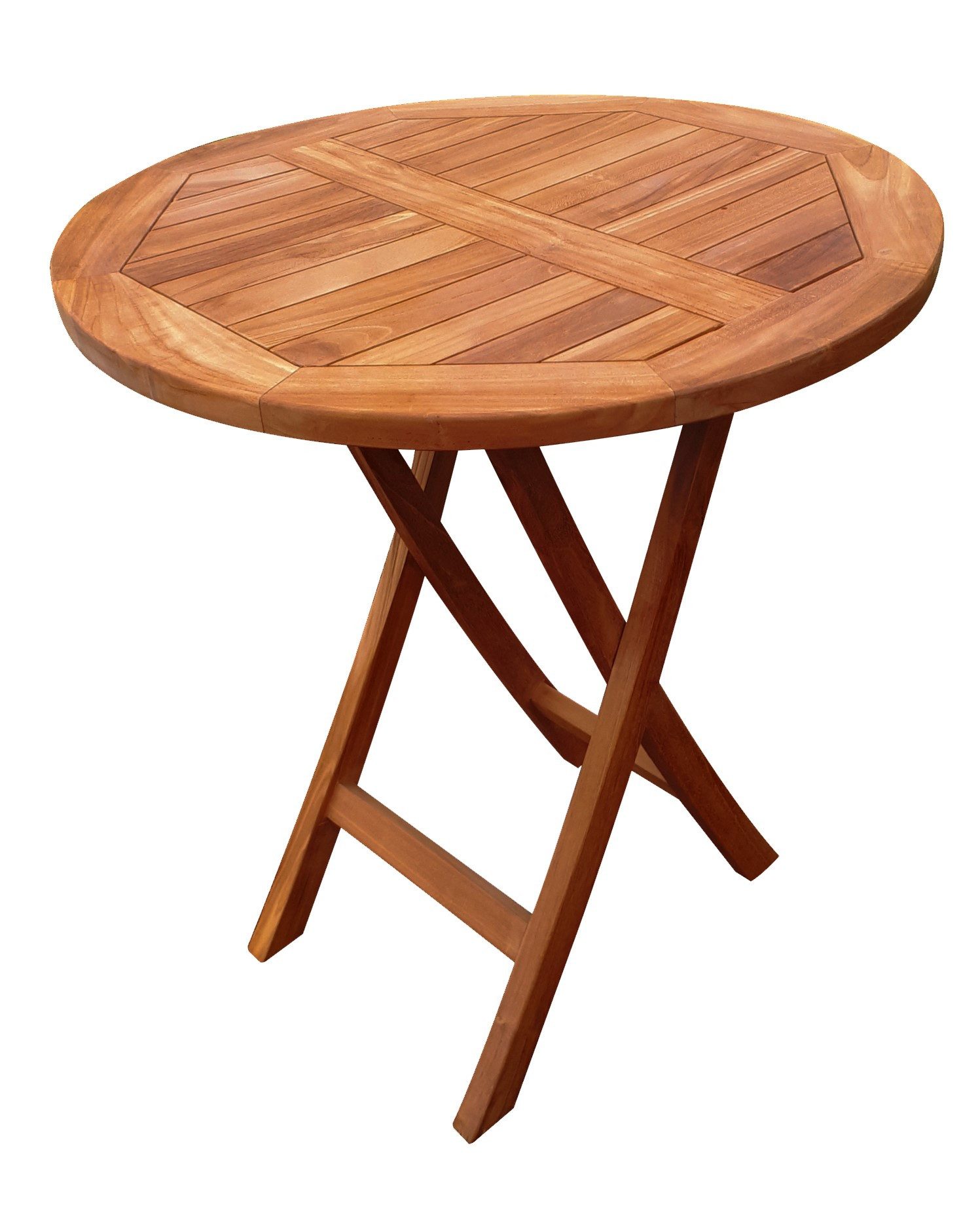 deVries Gartentisch deVries Teakholz-Gartentisch Woodie - ø 70 cm, massives Teakholz - rustikaler Charakter