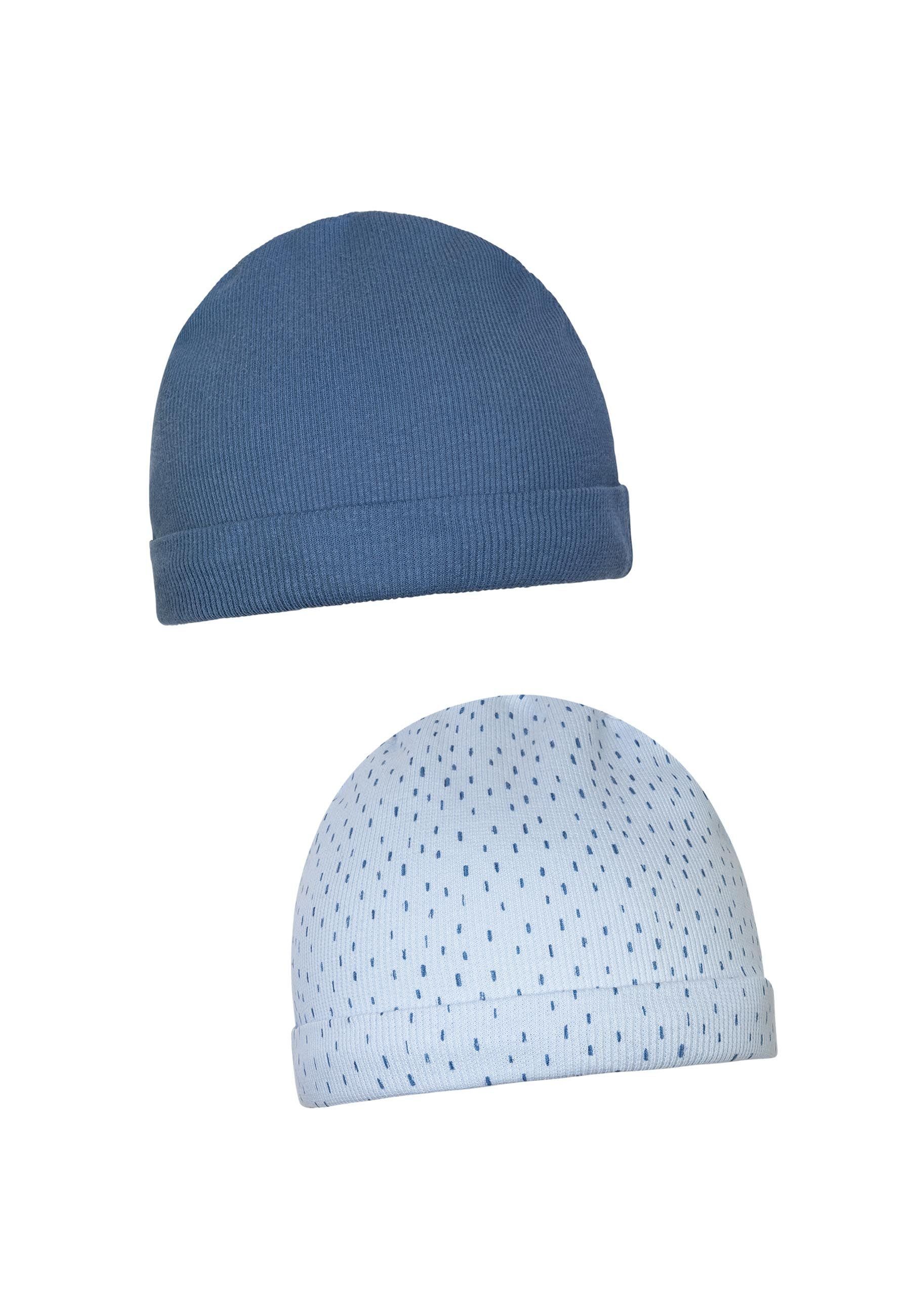 (0-12m) 2er-Pack Blaues MINOTI Kopfbedeckungs-Set Erstlingsmütze