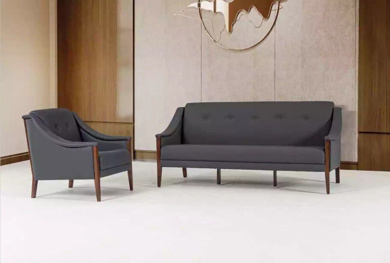 Sessel In Polstersessel Sitz JVmoebel Arbeitszimmer (Sessel), Möbel Made Europe Textil Grau Modern Sessel