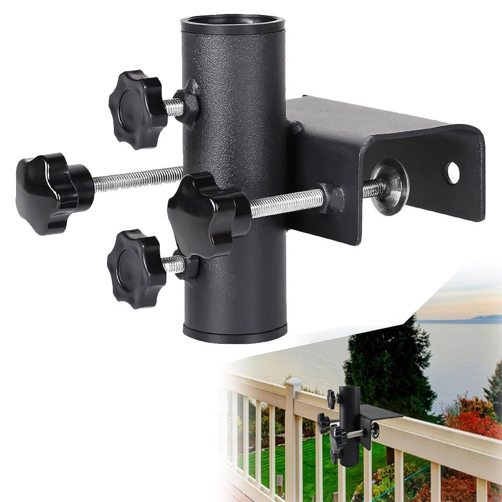 QUBEBU Schirmhalter Sonnenschirmhalter Universal Balkongeländer Schirmhalte günstig online kaufen