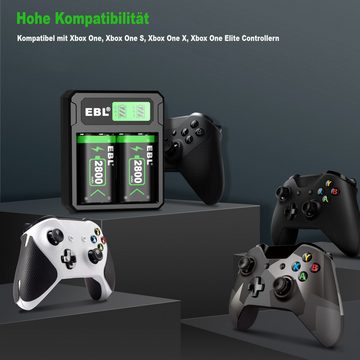 EBL 2 Stück Akku für Xbox/Series X/Xbox One Controller mit Controller-Ladestation