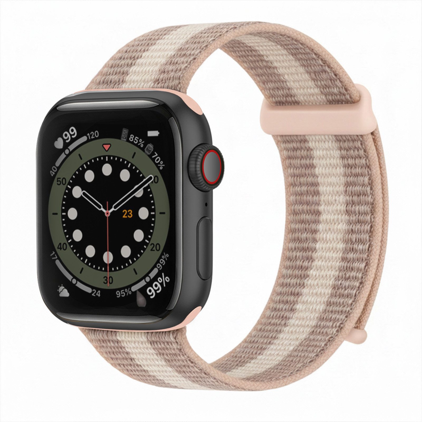 Tec-Expert Smartwatch-Armband für Apple Watch SE 3 40 mm Armband Ersatz Wechsel Band, Nylon Textil mit Klettverschluss, stufenlos Verstellbar, atmungsaktiv