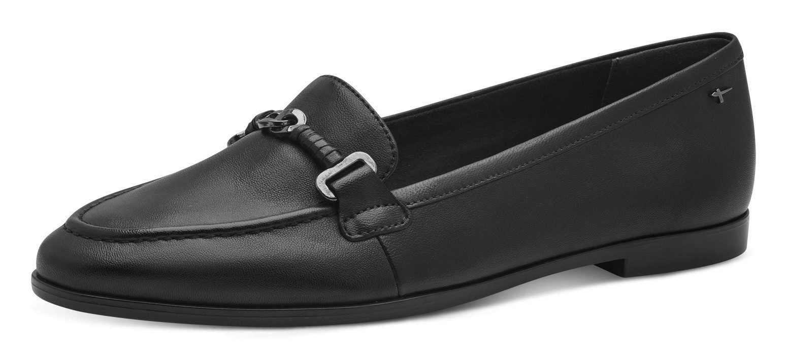 Tamaris Slipper, Blockabsatz, Schlupfschuh, Businessschuh mit hübscher Zierspange
