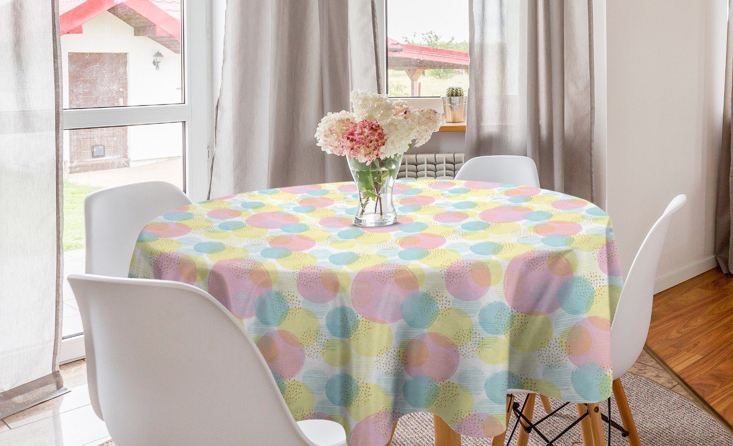Tischdecke Esszimmer Pastell Dekoration, Farben Tischdecke Spots für Abdeckung Küche Bunte Blots Abakuhaus Kreis