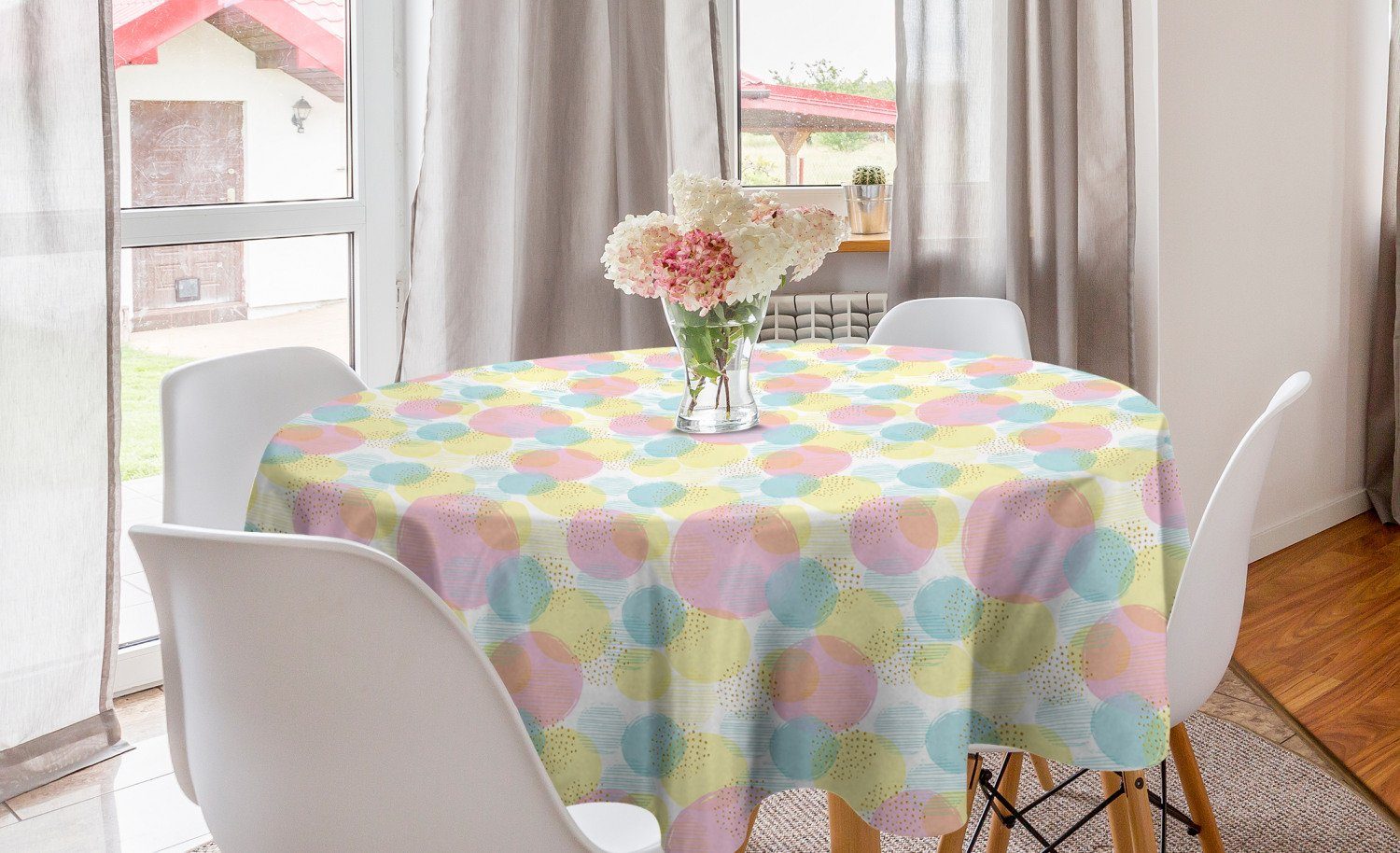 Blots Küche Dekoration, Esszimmer für Tischdecke Farben Kreis Abakuhaus Spots Abdeckung Tischdecke Pastell Bunte