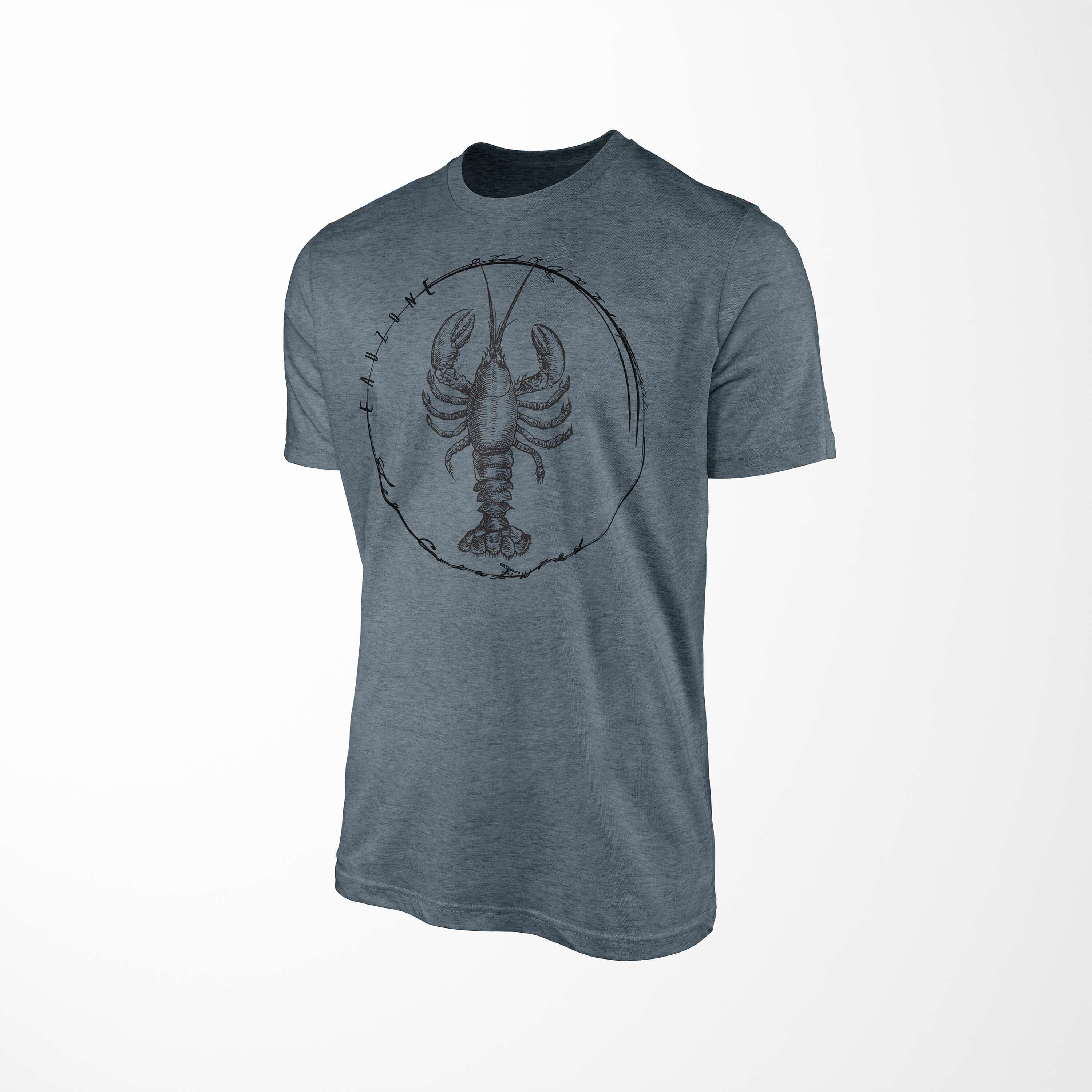 Sea Indigo sportlicher Fische Schnitt 077 T-Shirt T-Shirt Tiefsee Serie: - Creatures, und Art / Struktur feine Sea Sinus