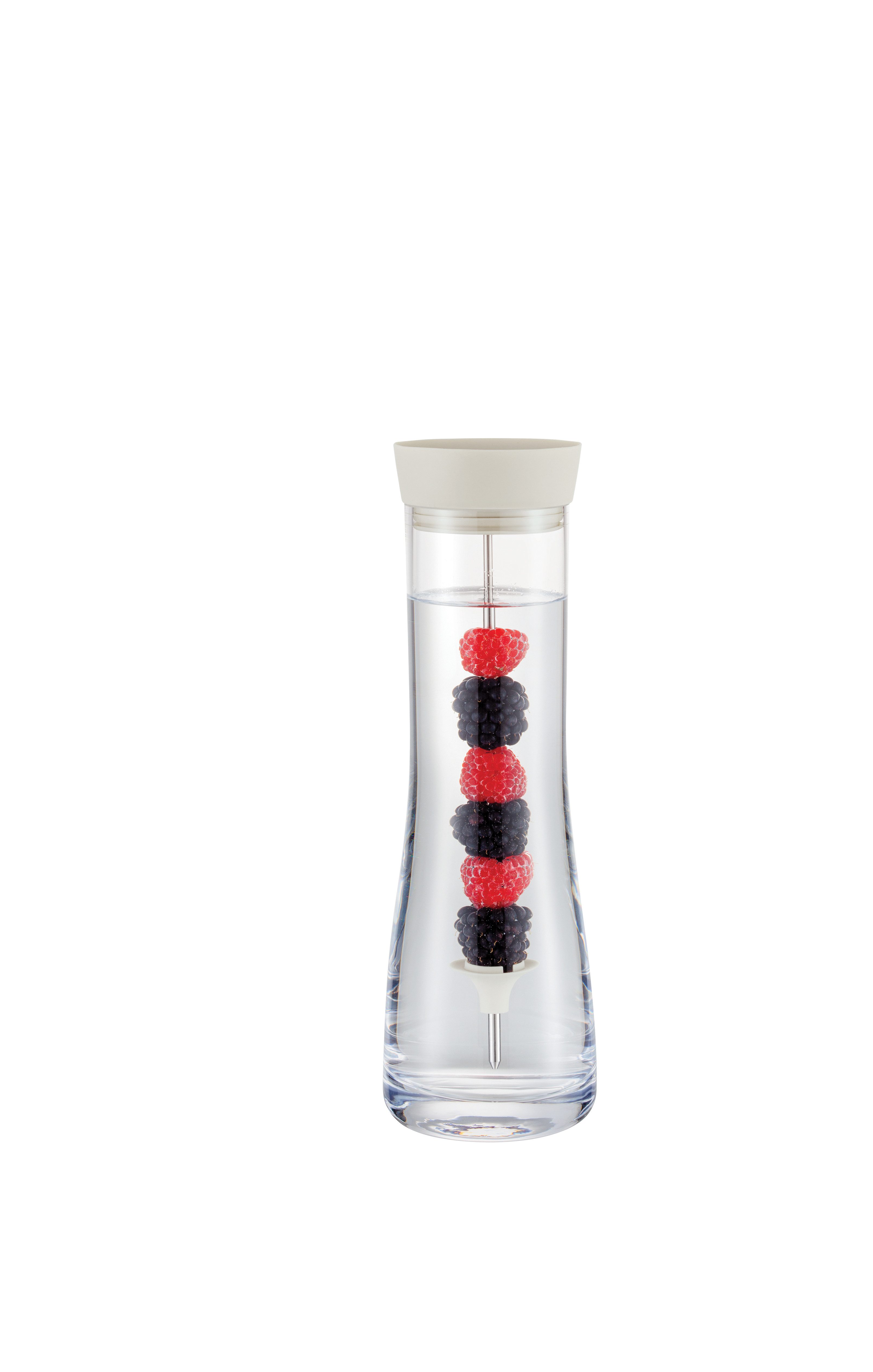 blomus Wasserkaraffe -DRIWA- aus Glas, 1 Liter, Glaskaraffe, Moonbeam, Tropffreies Ausgießen