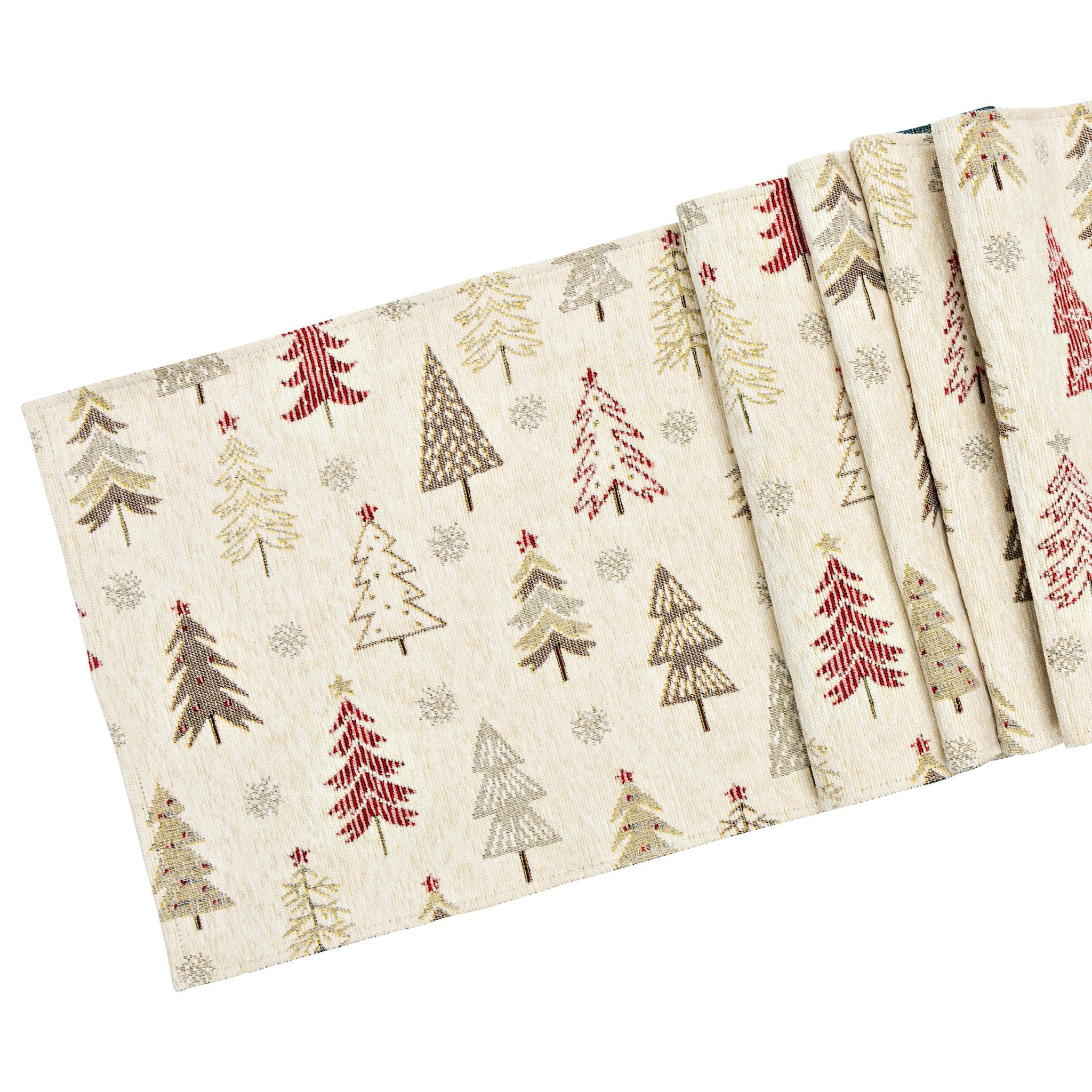 matches21 HOME & HOBBY Tischdecke Retro Weihnachtstischläufer Scandi Tannen günstig online kaufen