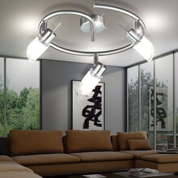 etc-shop LED Deckenleuchte, Leuchtmittel inklusive, Warmweiß, Deckenleuchte Lampe Spotleuchte Rondell Deckenstrahler