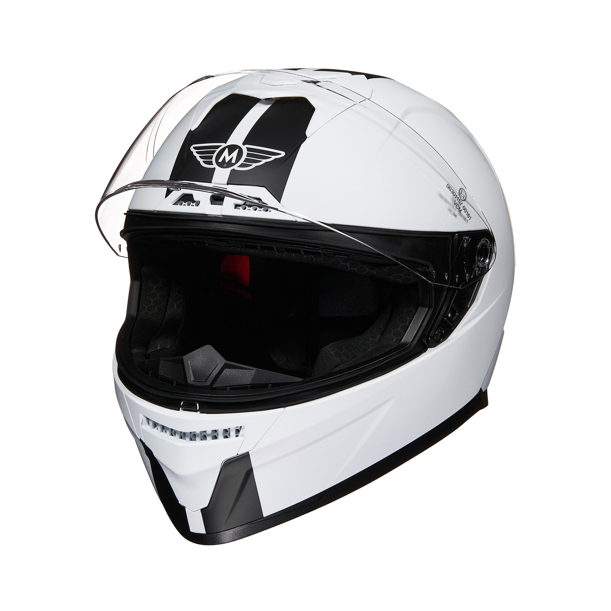 MOTO HELMETS Motorradhelm Integralhelm Motorrad Full Helm ST-666, Helm für Motorrad Roller Scooter, Schnellverschluss, Visier, nur 1500g