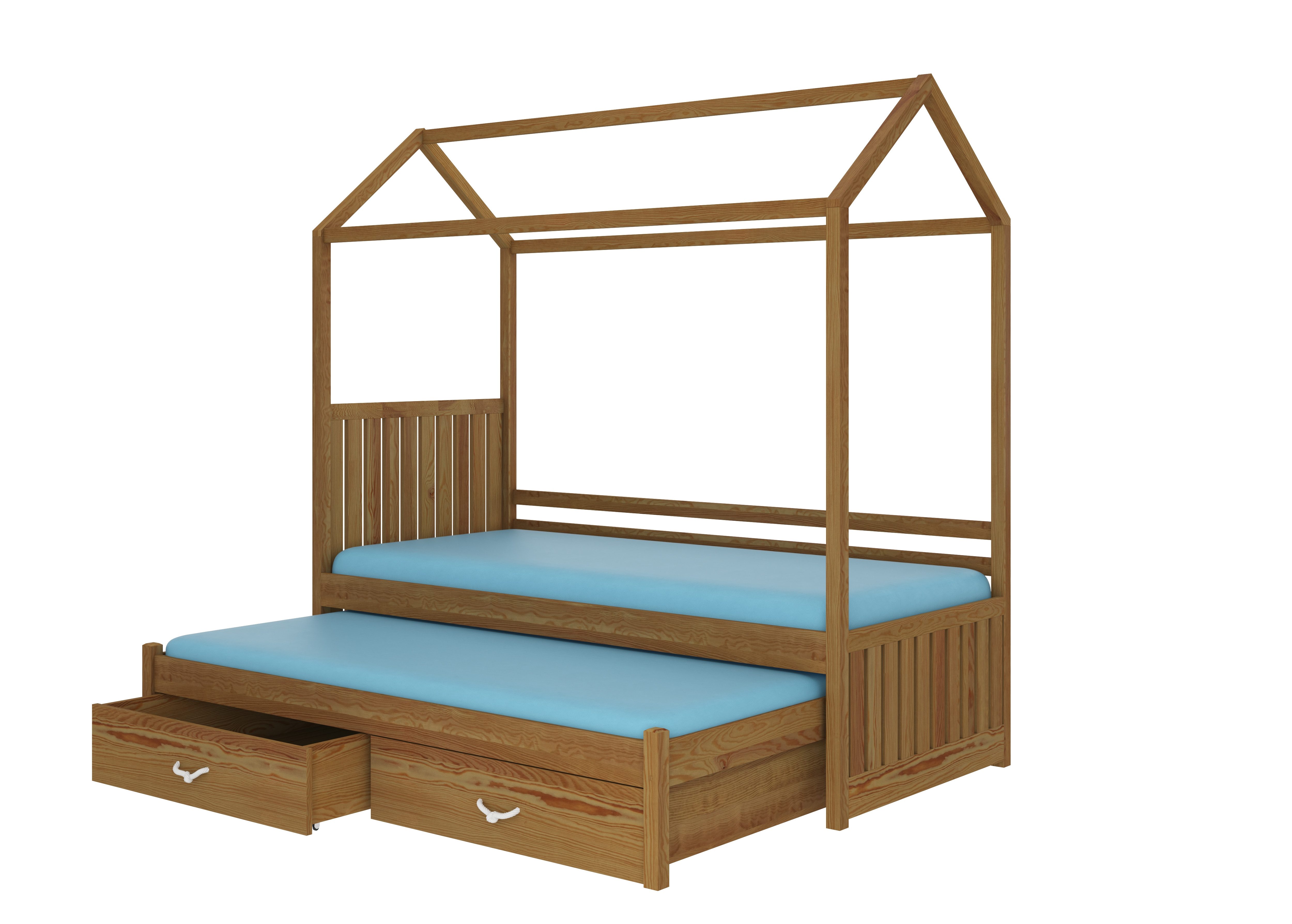 MOEBLO Hausbett NUKI (Kinder-Doppelbett im Haus-Design günstig online kaufen