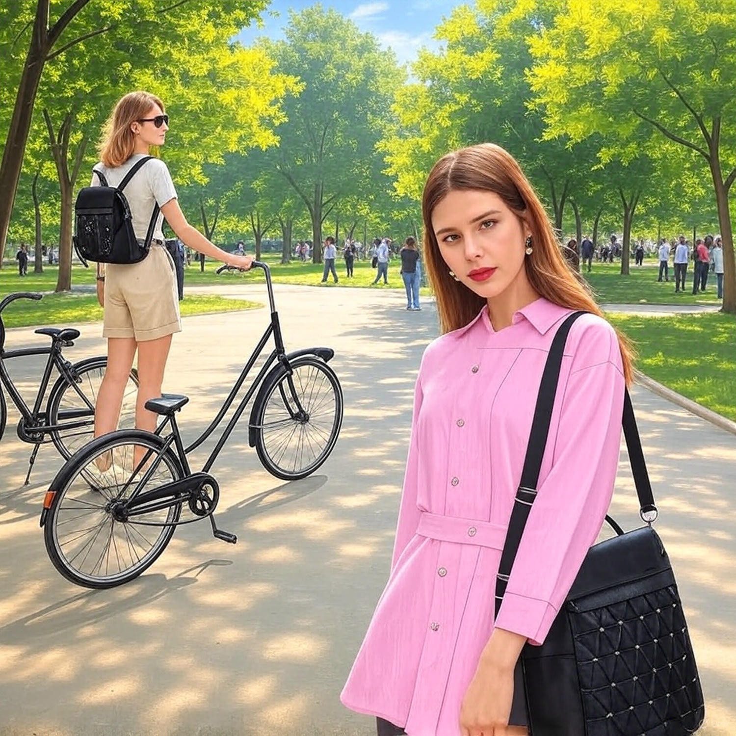 M-Diamant Rucksack Damen Rucksack alltägliche Umhängetasche Schultertasche Reisetasche