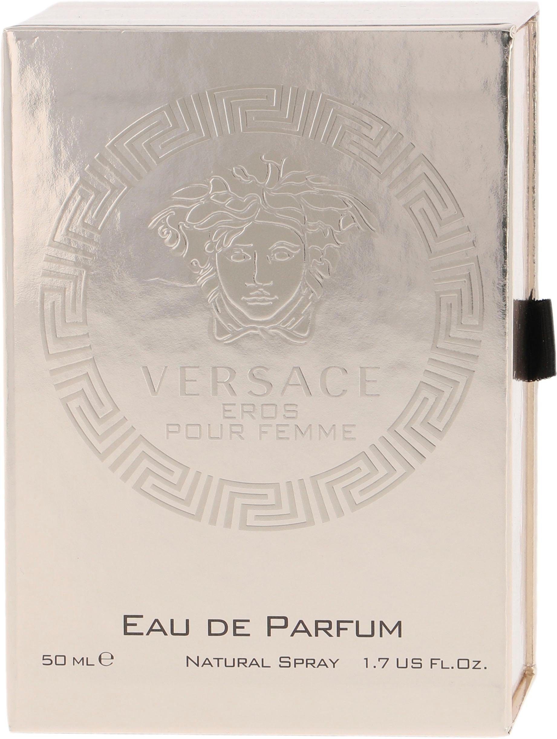 Versace Eau de Parfum EROS POUR FEMME EDP, Fruchtiger Damenduft mit Mandarine, Himbeere, Jasmin und Patchouli.