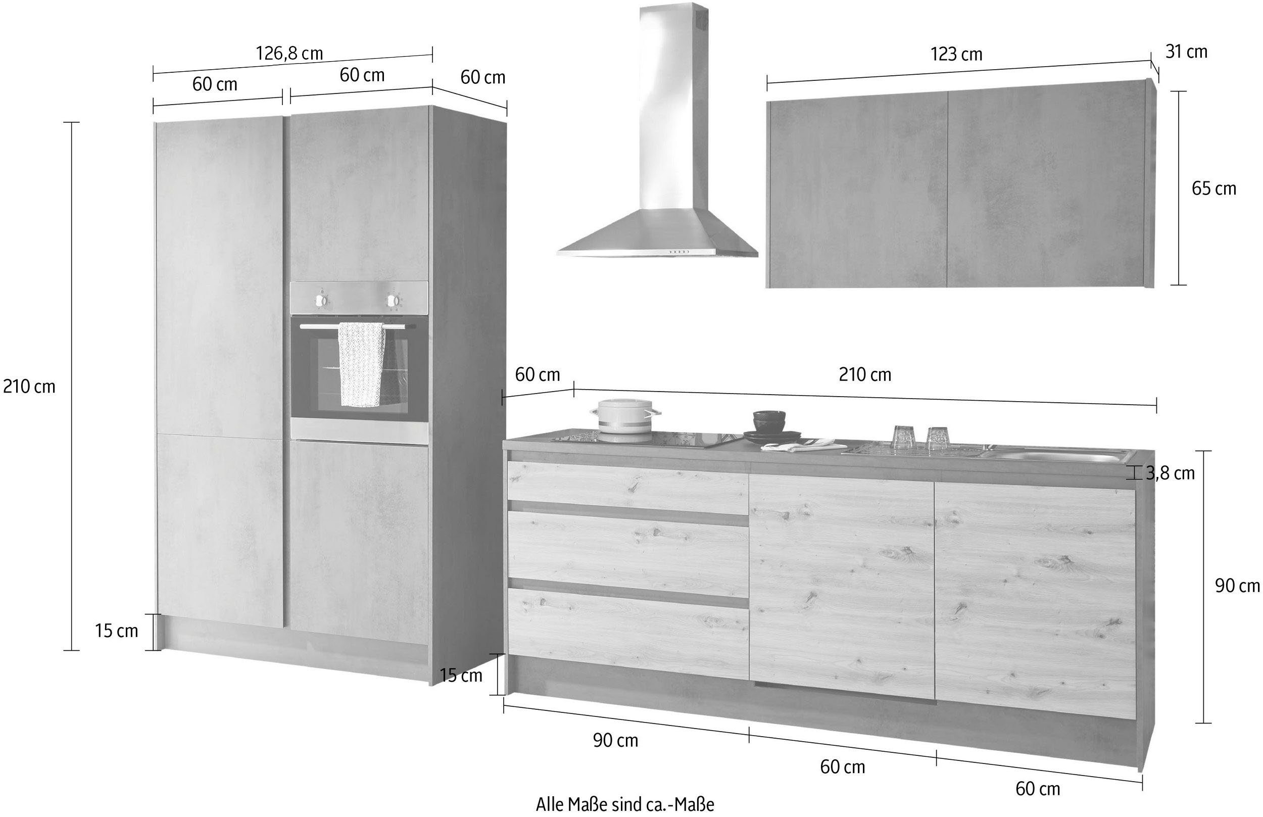 BASIC by Balculina Isis kitchen unit (set), with appliances, width 337 cm