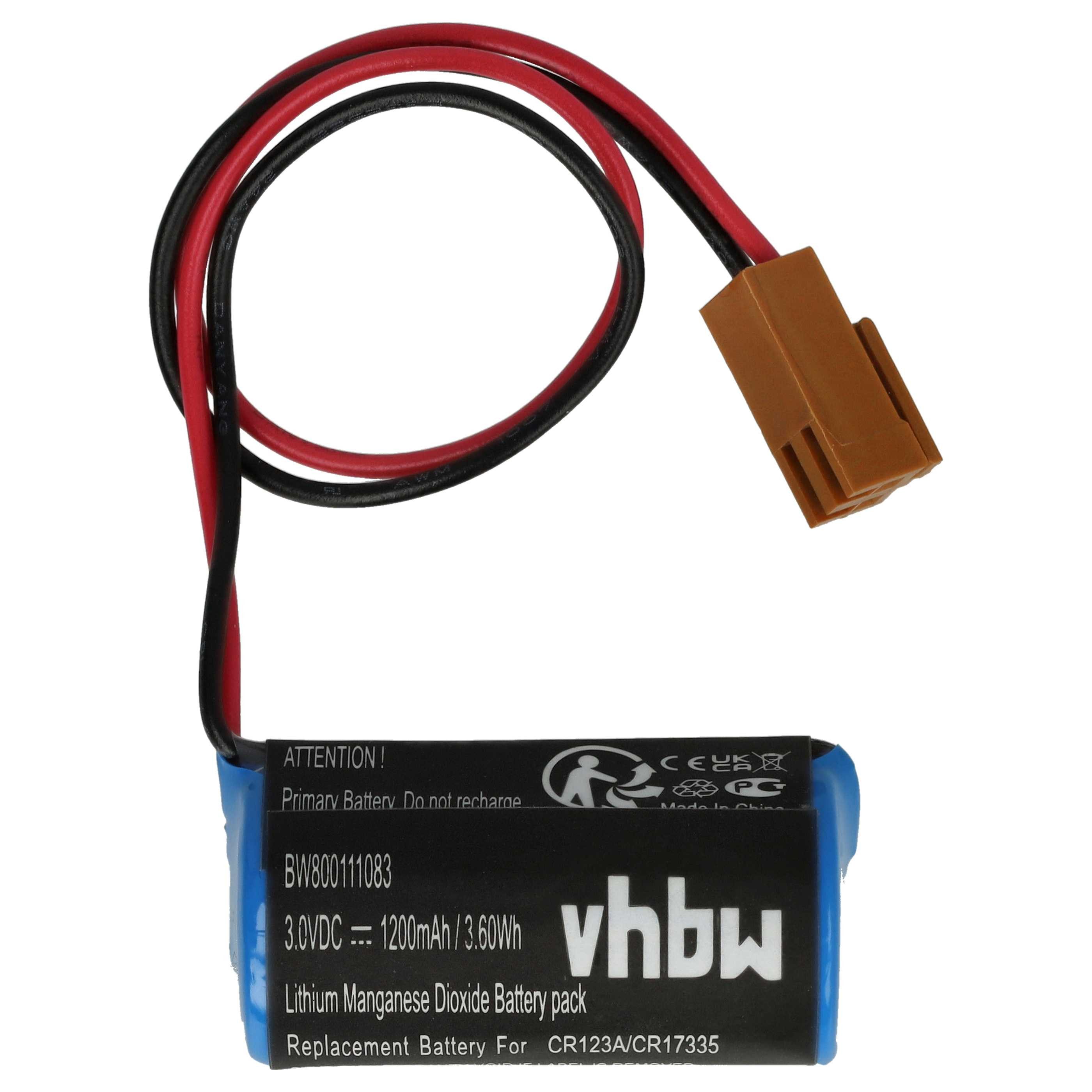 vhbw Batterie passend für Fanuc Power Mate F (CNC System Amplifier) Akku Batterie Li-MnO2 1200 mAh (3 V, 5 St), Leistungsfähige Ersatz-Batterie für Roboter, Nicht wiederaufladbar