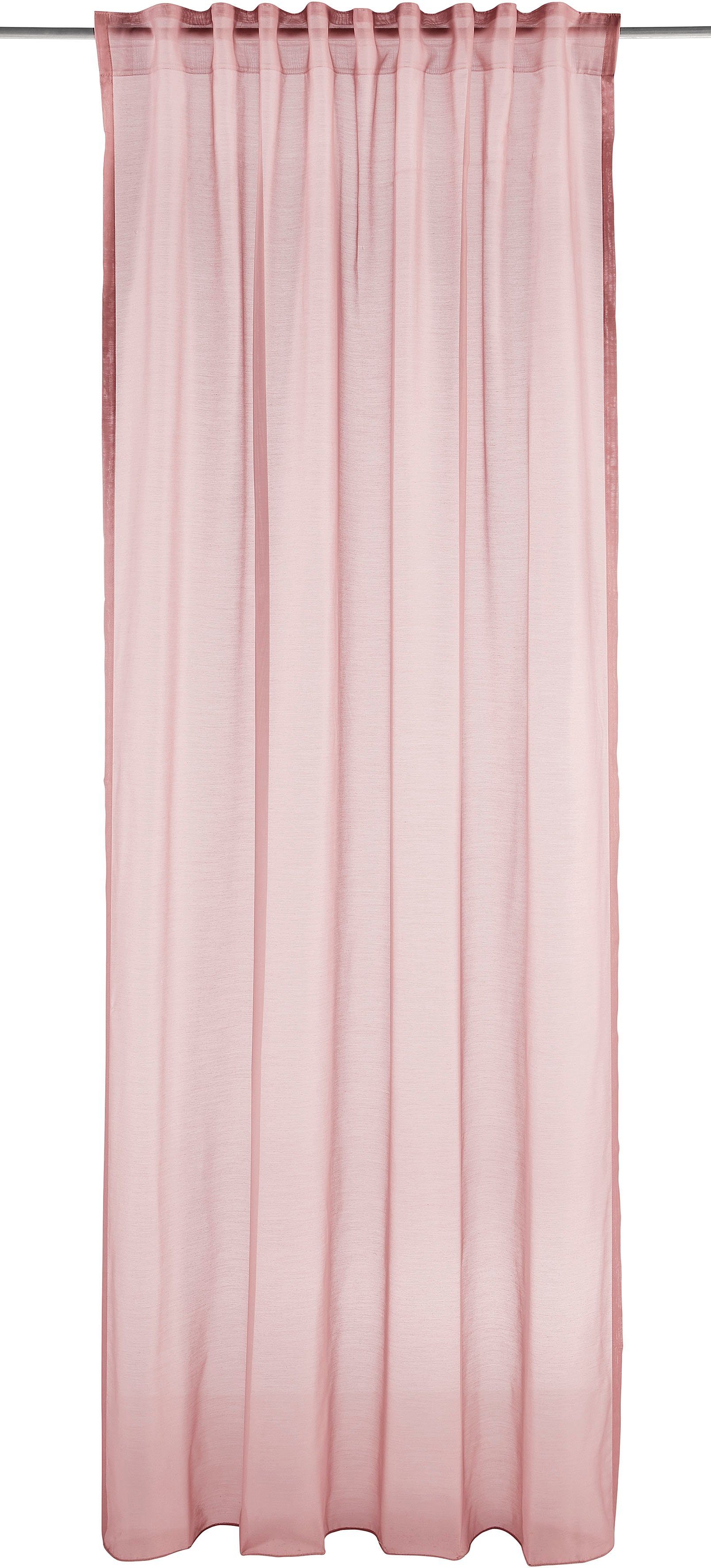 St), rosé verschiedene Batist, Multifunktionsband Größen (1 Leonique, Gardine transparent transparent, Polyester,