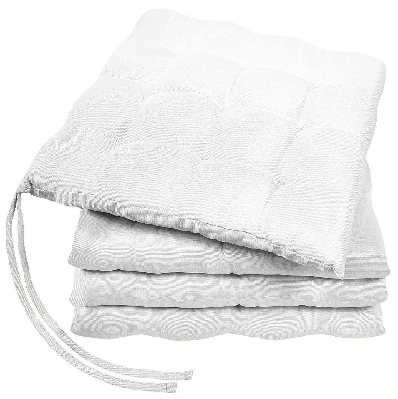 GREEN MARK Textilien Sitzkissen 4er-Set Stuhlkissen 40x40cm, Indoor und Outdoor, weich gefüllt