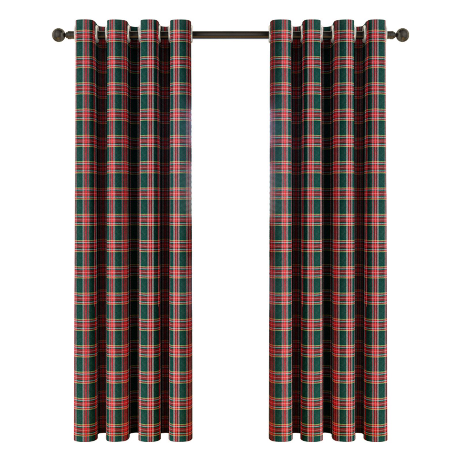 Jibenhome Vorhang Weihnachtsvorhänge Ösen Vorhang, Rot-Grün kariert Scheibe günstig online kaufen