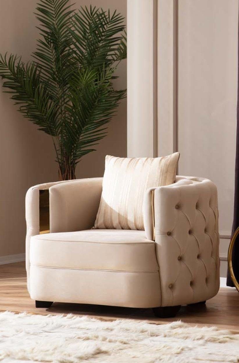 JVmoebel Chesterfield-Sessel Wohnzimmer Luxus Sessel Moderne Einsitzer Design Chesterfield 1er