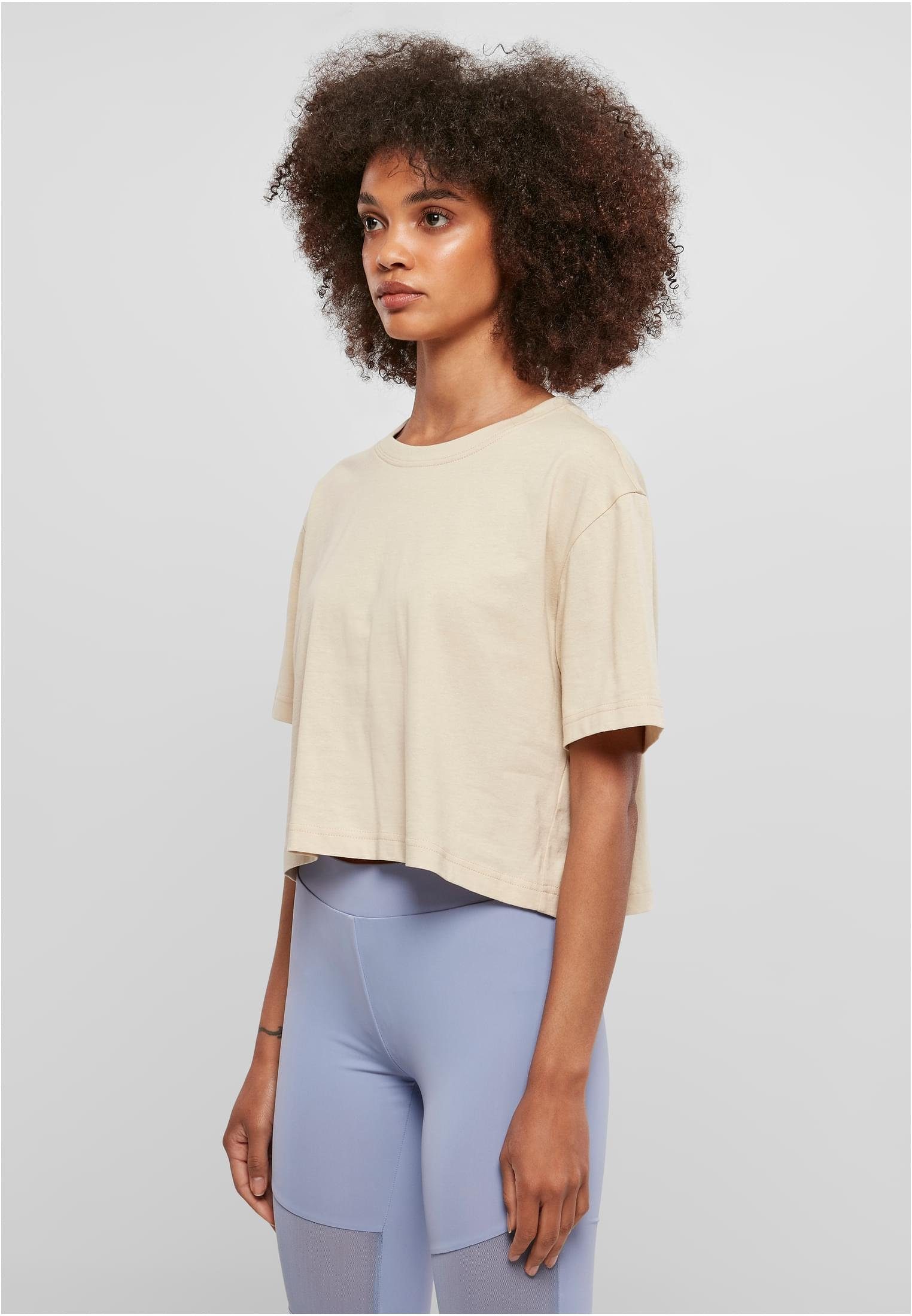 Kurz Rundhalsausschnitt URBAN Damen (1-tlg), Tee Oversized mit Short High-Waist-Top geschnittenes Ladies CLASSICS T-Shirt