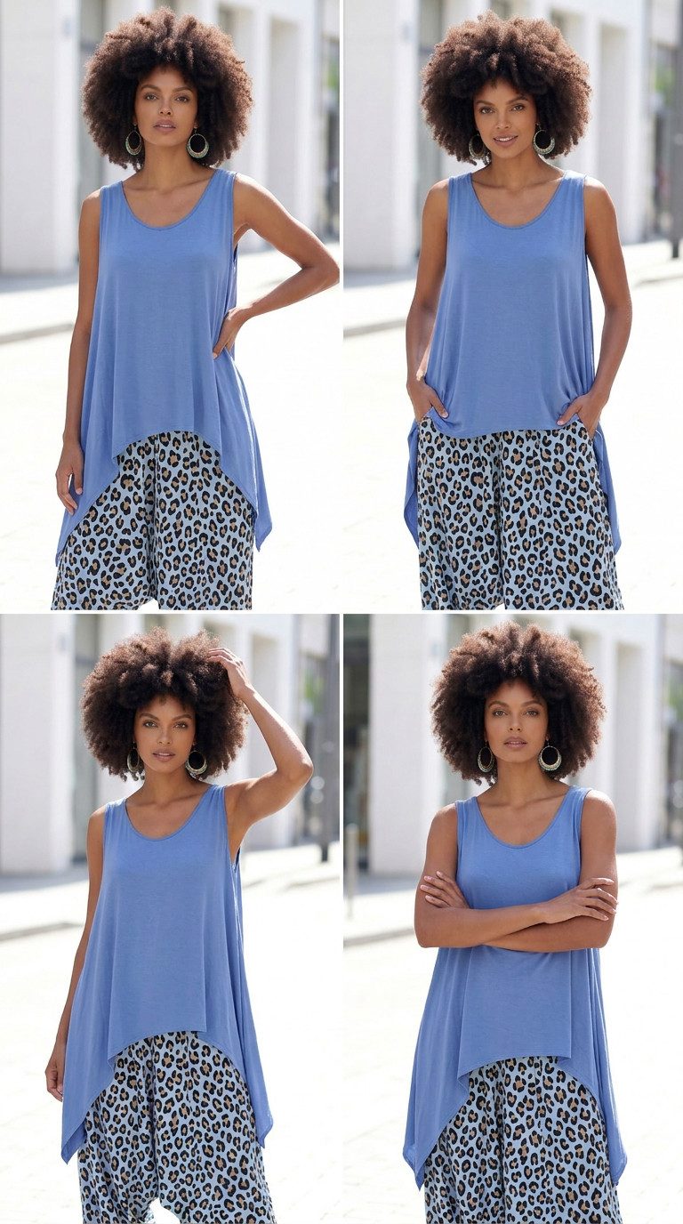 YC Fashion & Style Longtop Locker fallendes Oversize-Shirt mit Zipfelsaum – One Size (36–46) in Unifarbe