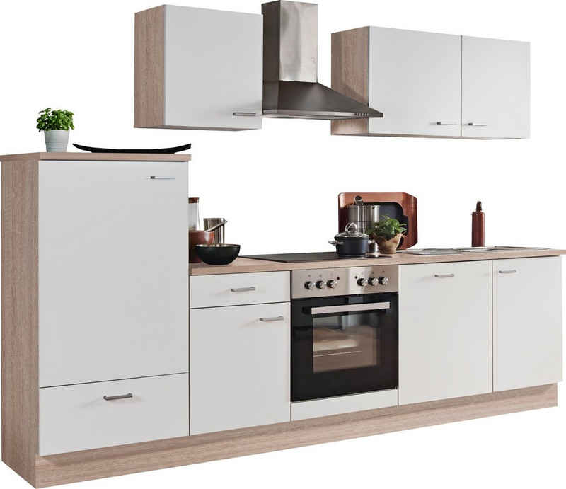 Menke Küchen Küchenzeile »Classic«, Küchenzeile mit E-Geräten, Breite 280 cm