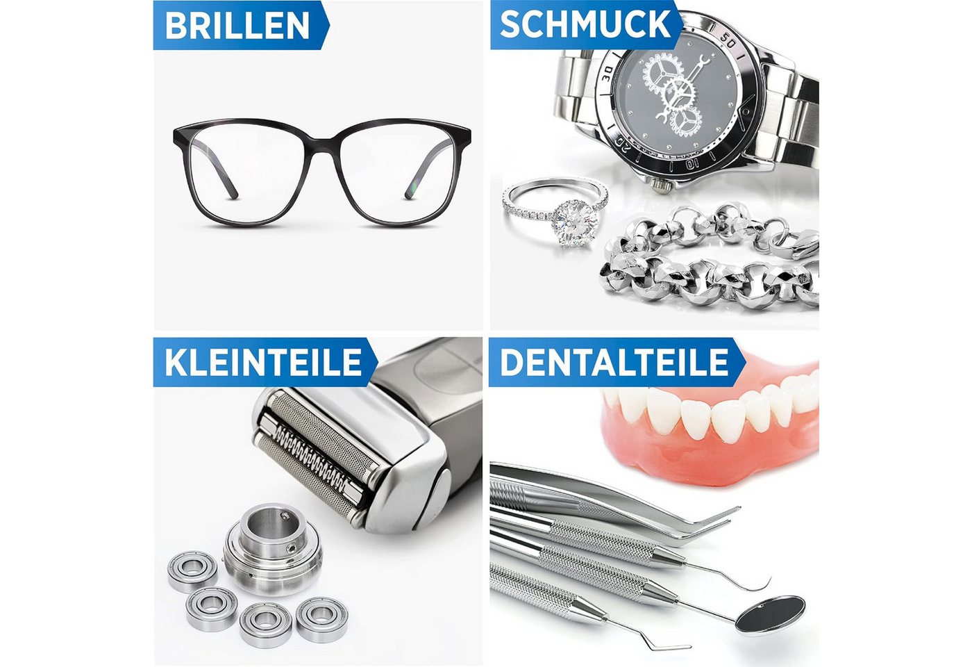 Thumbnail - Prinox Ultraschallreiniger Konzentrat inkl. Mikrofasertuch I Extrem ergiebig, 700 Bäder je Flasche - Für Brille, Schmuck...