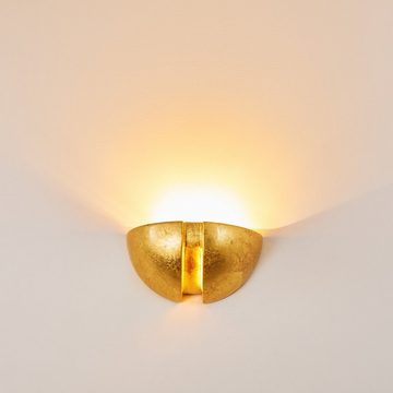 hofstein Wandleuchte »Bareto« Wandlampe aus Keramik in Gold, ohne Leuchtmittel, mit schönem Lichtkegel, 1xE27, Innenin Blattgold-Optik