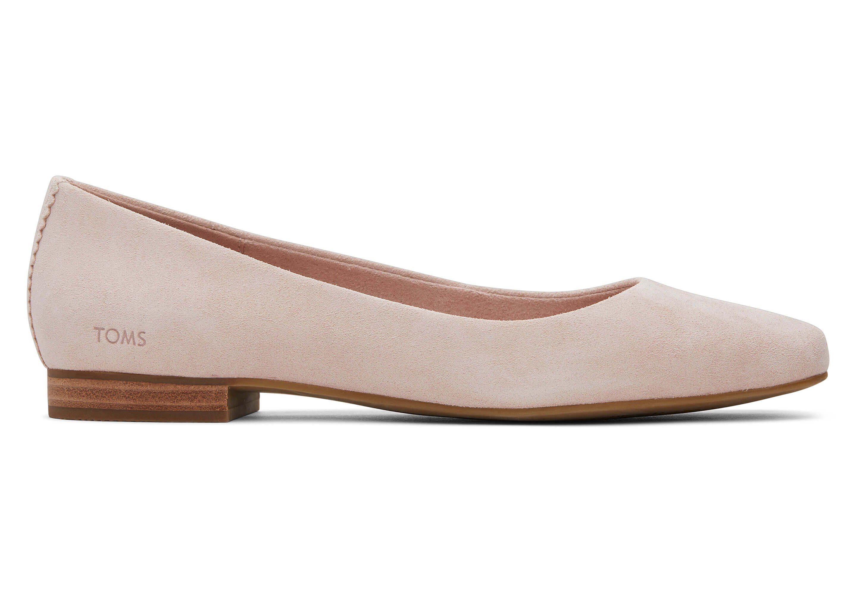 TOMS Briella flacher Schuh aus Suede Rosa Ballerina