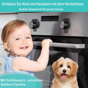 Powerwill Kindersicherung Babysichere Gasherd-Knopfschlösser (6er-Pack), kindersichere Ofenknopfsperre – kein Werkzeug erforderlich