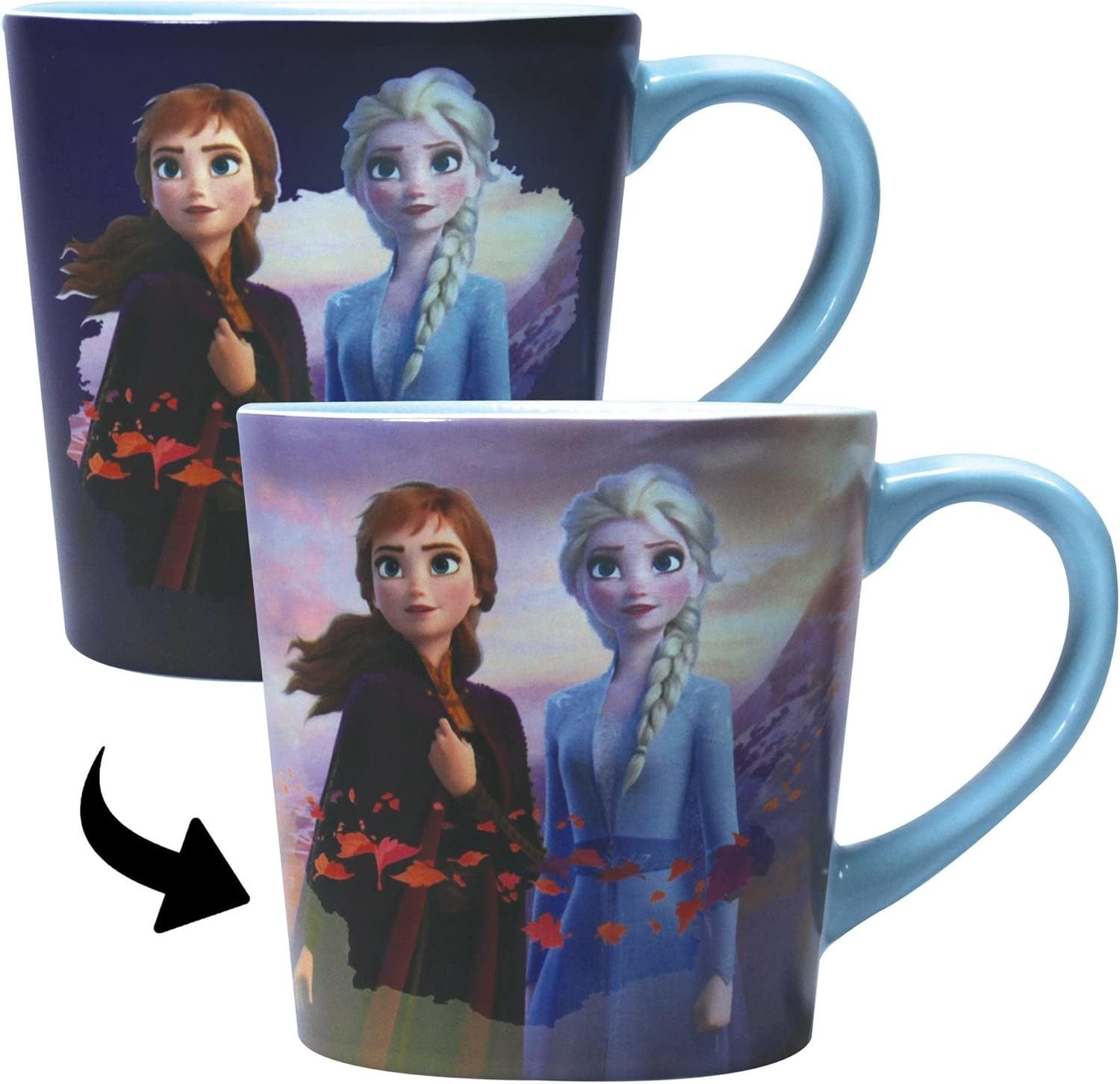 Half Moon Bay Tasse Disney Frozen Wärmewechsel Tasse, 1-tlg., Verändert das Motiv beim einfüllen von heißer Flüssigkeit