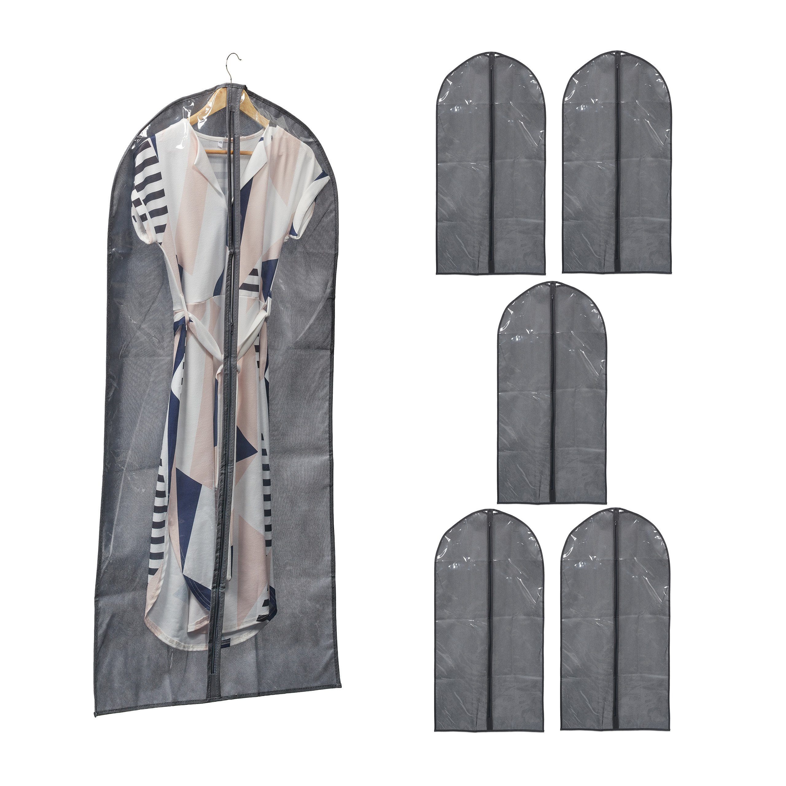 relaxdays Kleidersack 6er Set 135 x 60 cm (6 St)